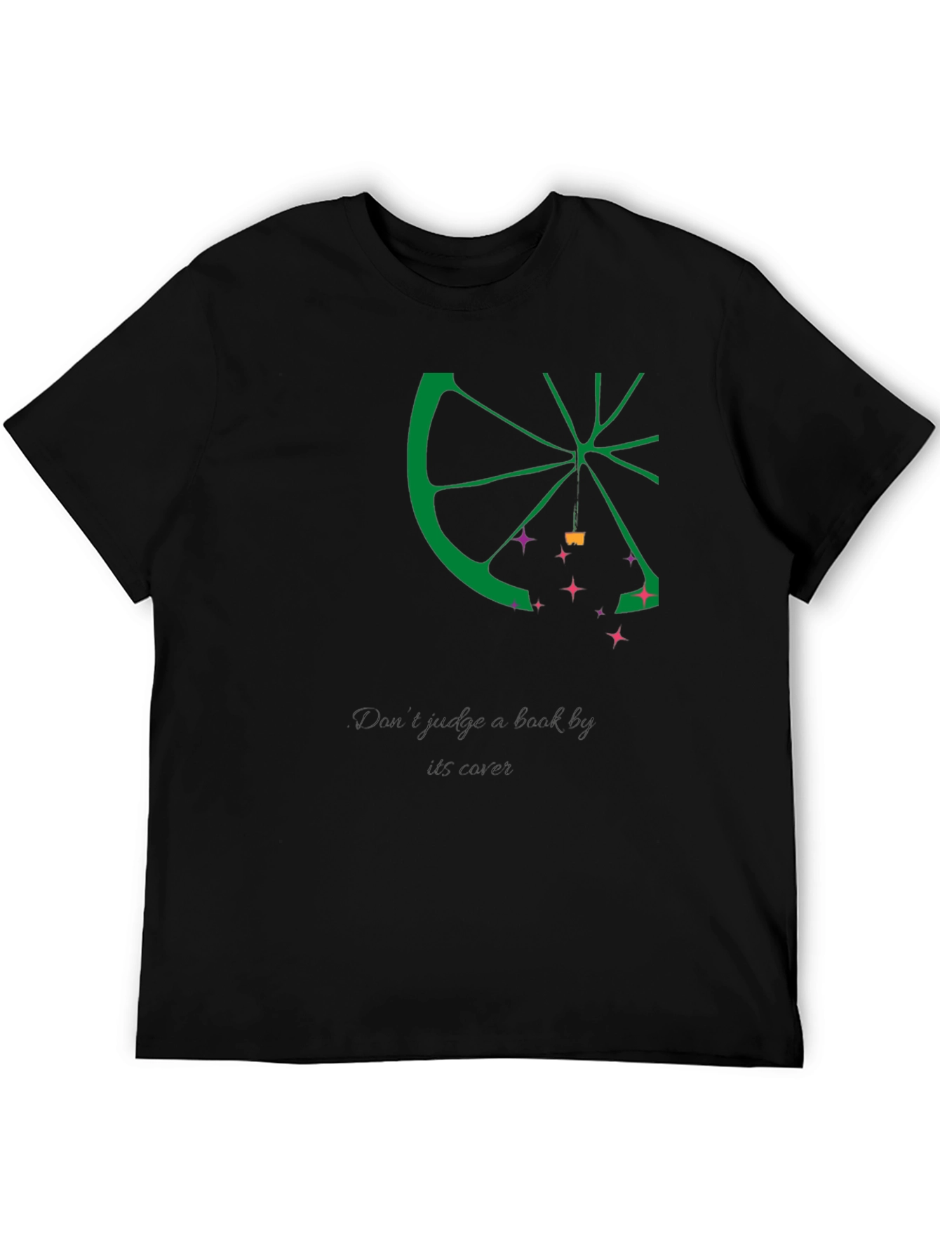 Lime Slice Graphic Tee - Casual Black T-Shirt