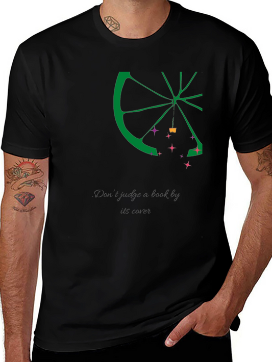 Lime Slice Graphic Tee - Casual Black T-Shirt