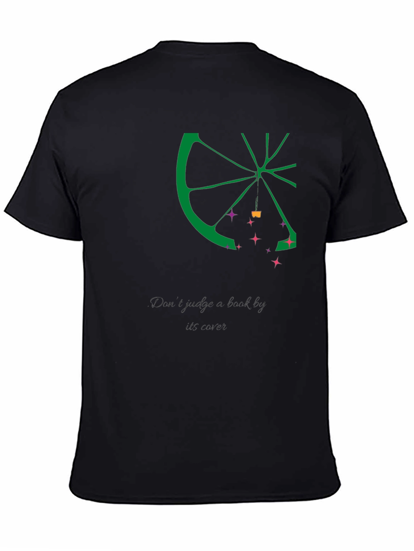 Lime Slice Graphic Tee - Casual Black T-Shirt
