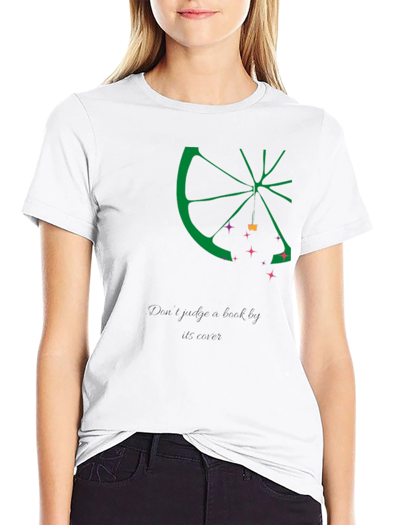 Lime Slice Graphic Tee - Casual Black T-Shirt