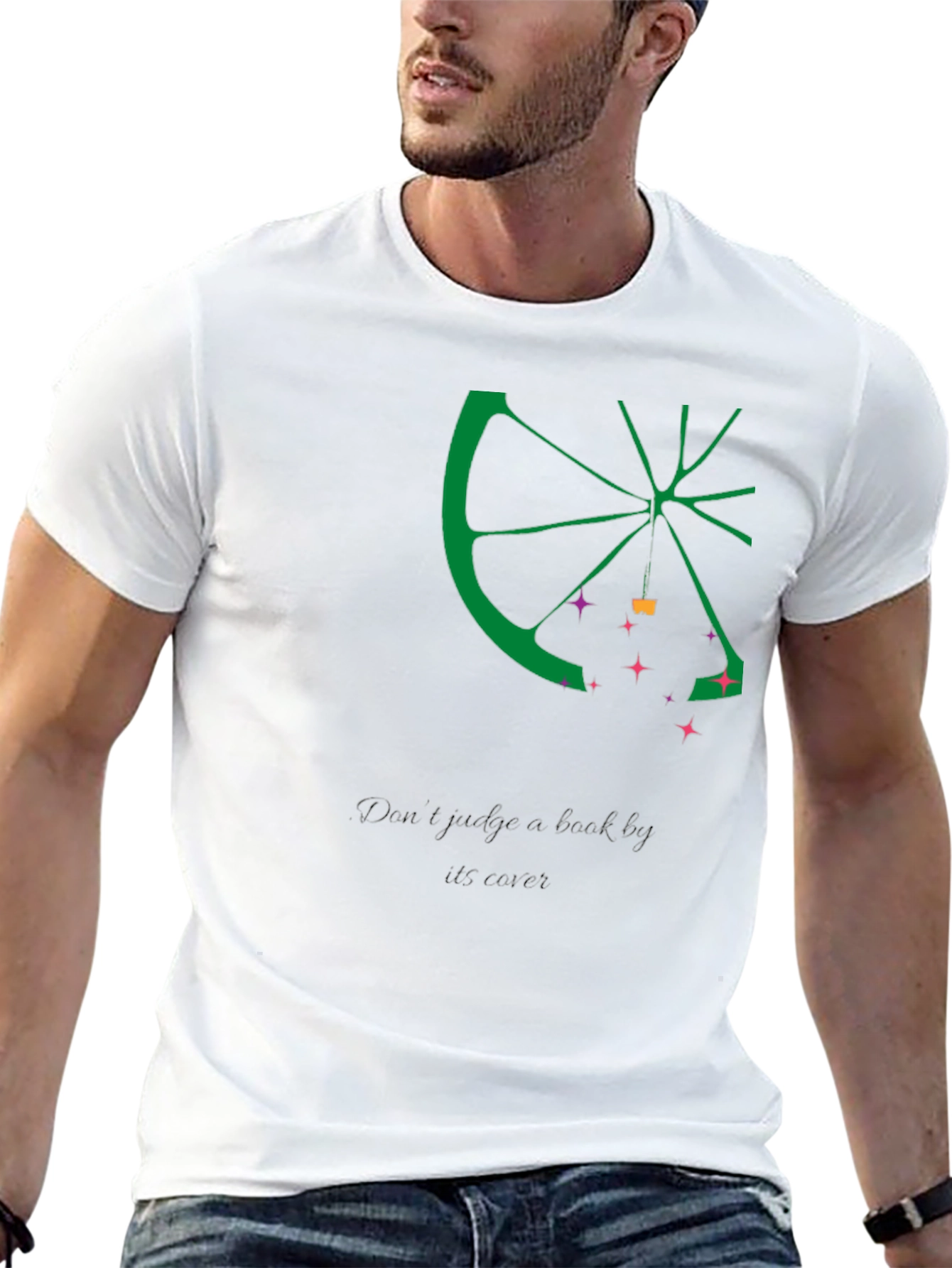 Lime Slice Graphic Tee - Casual Black T-Shirt