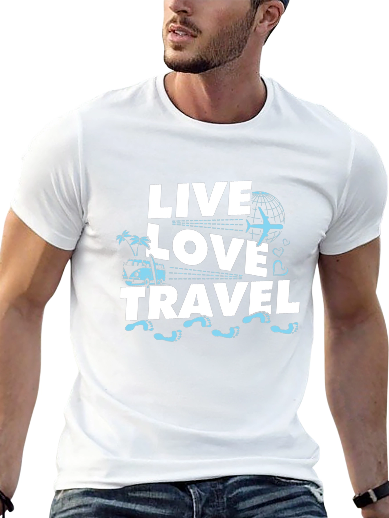Live Love Travel Graphic Tee - Black