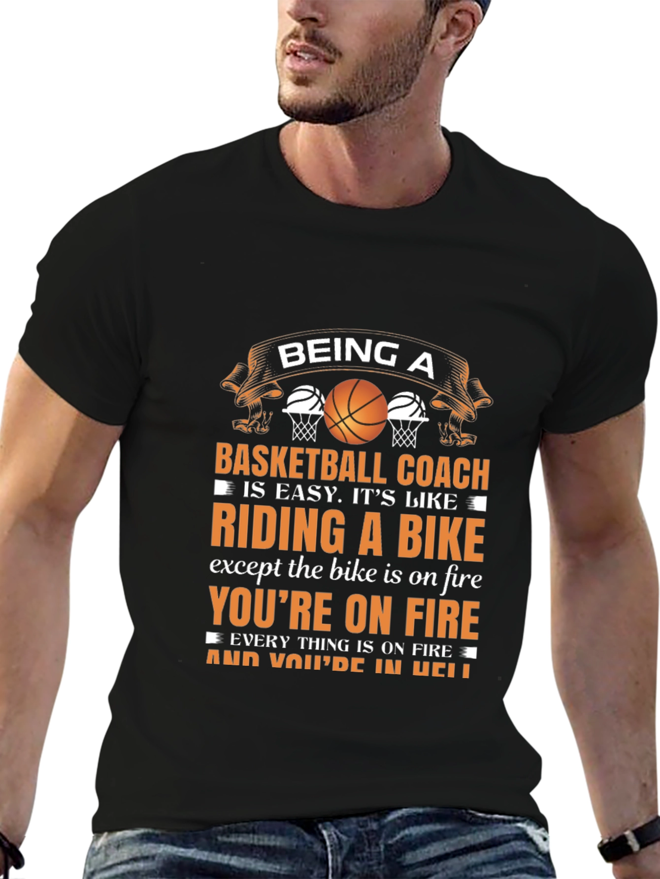 Basketball Coach T-Shirt - Riding a Bike Analogy