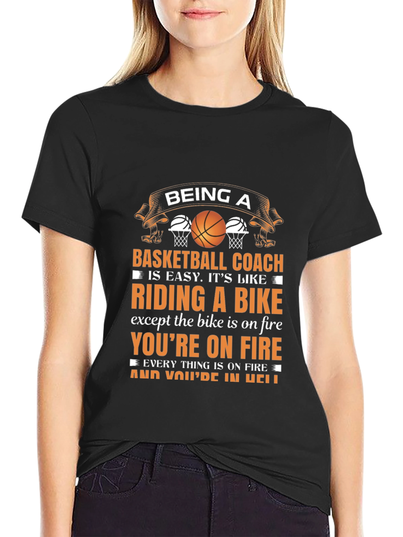 Basketball Coach T-Shirt - Riding a Bike Analogy