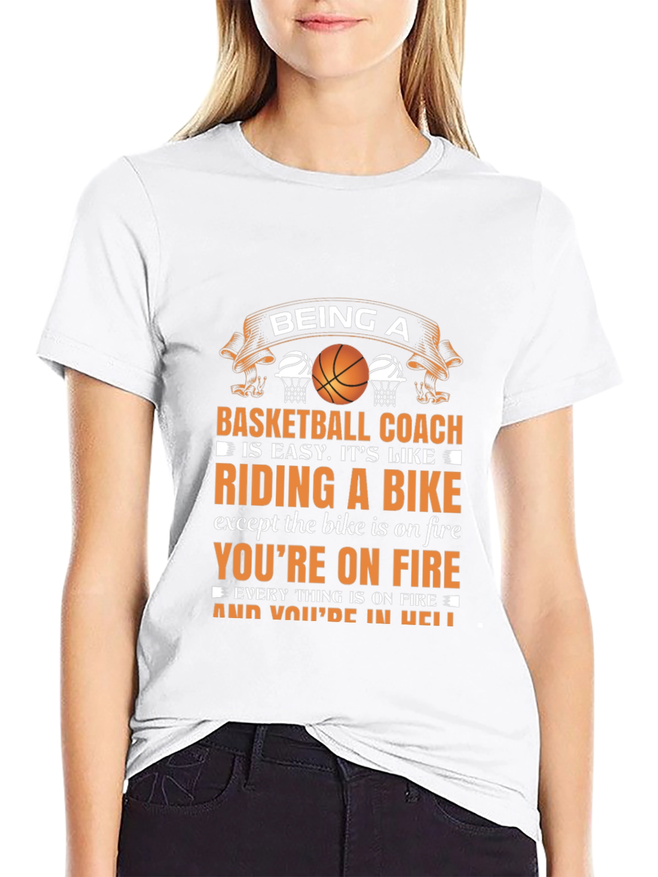 Basketball Coach T-Shirt - Riding a Bike Analogy