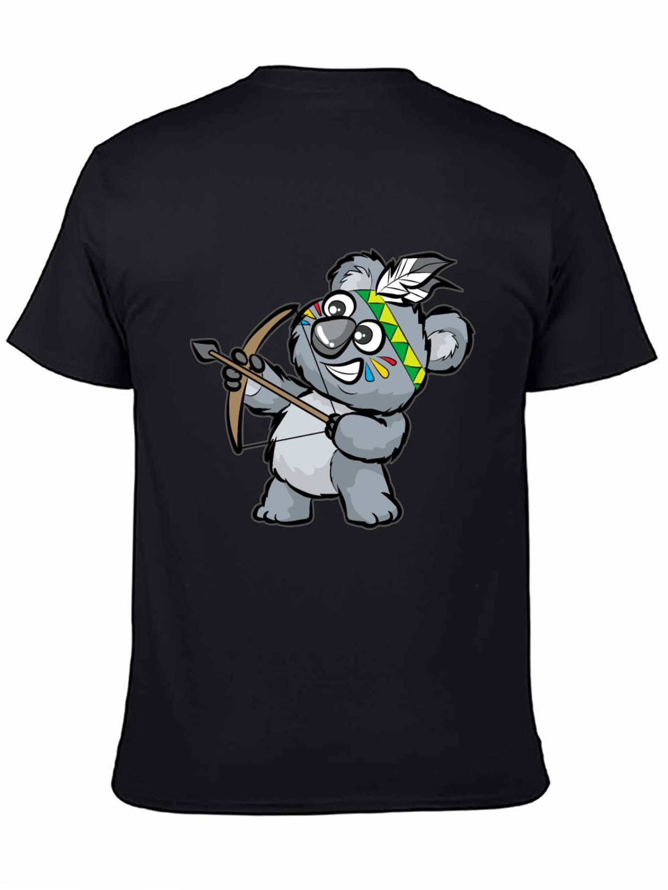 Koala Archer Graphic Tee - Black Cotton T-Shirt