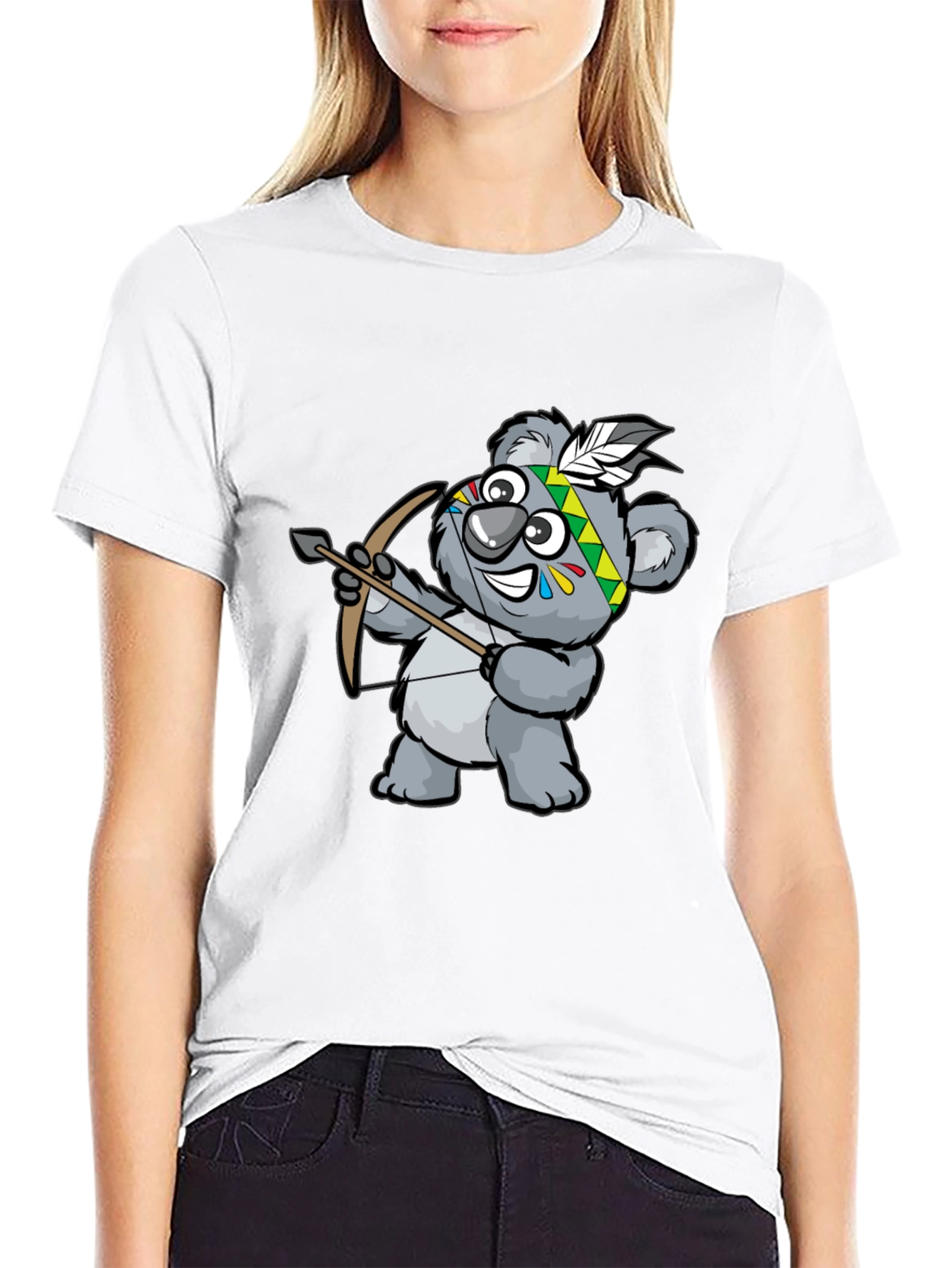 Koala Archer Graphic Tee - Black Cotton T-Shirt