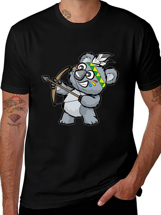 Koala Archer Graphic Tee - Black Cotton T-Shirt