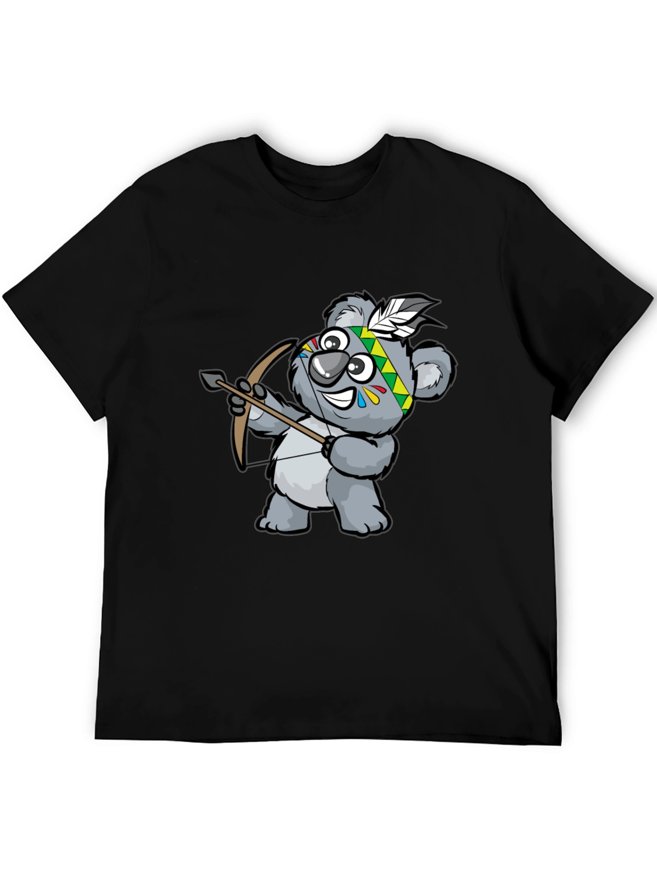 Koala Archer Graphic Tee - Black Cotton T-Shirt
