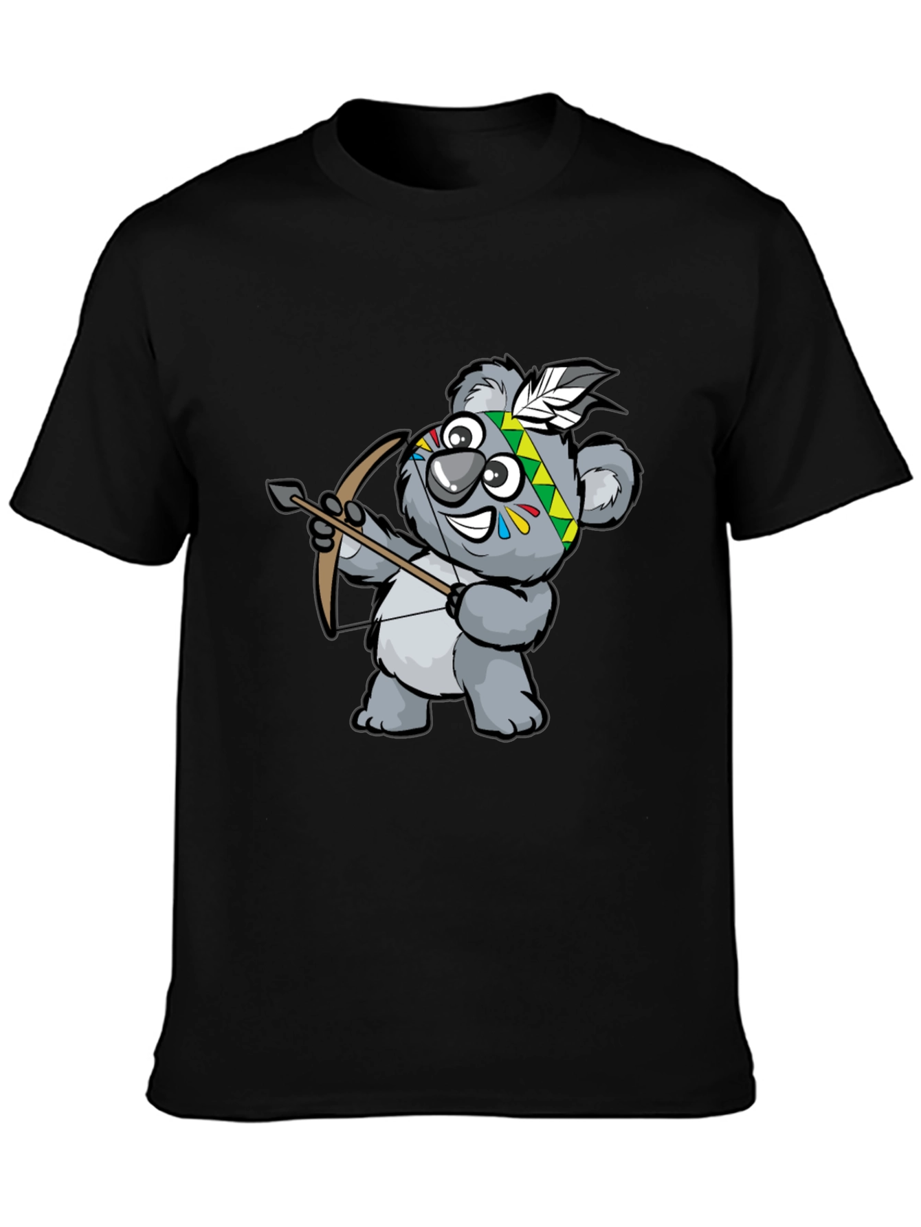 Koala Archer Graphic Tee - Black Cotton T-Shirt