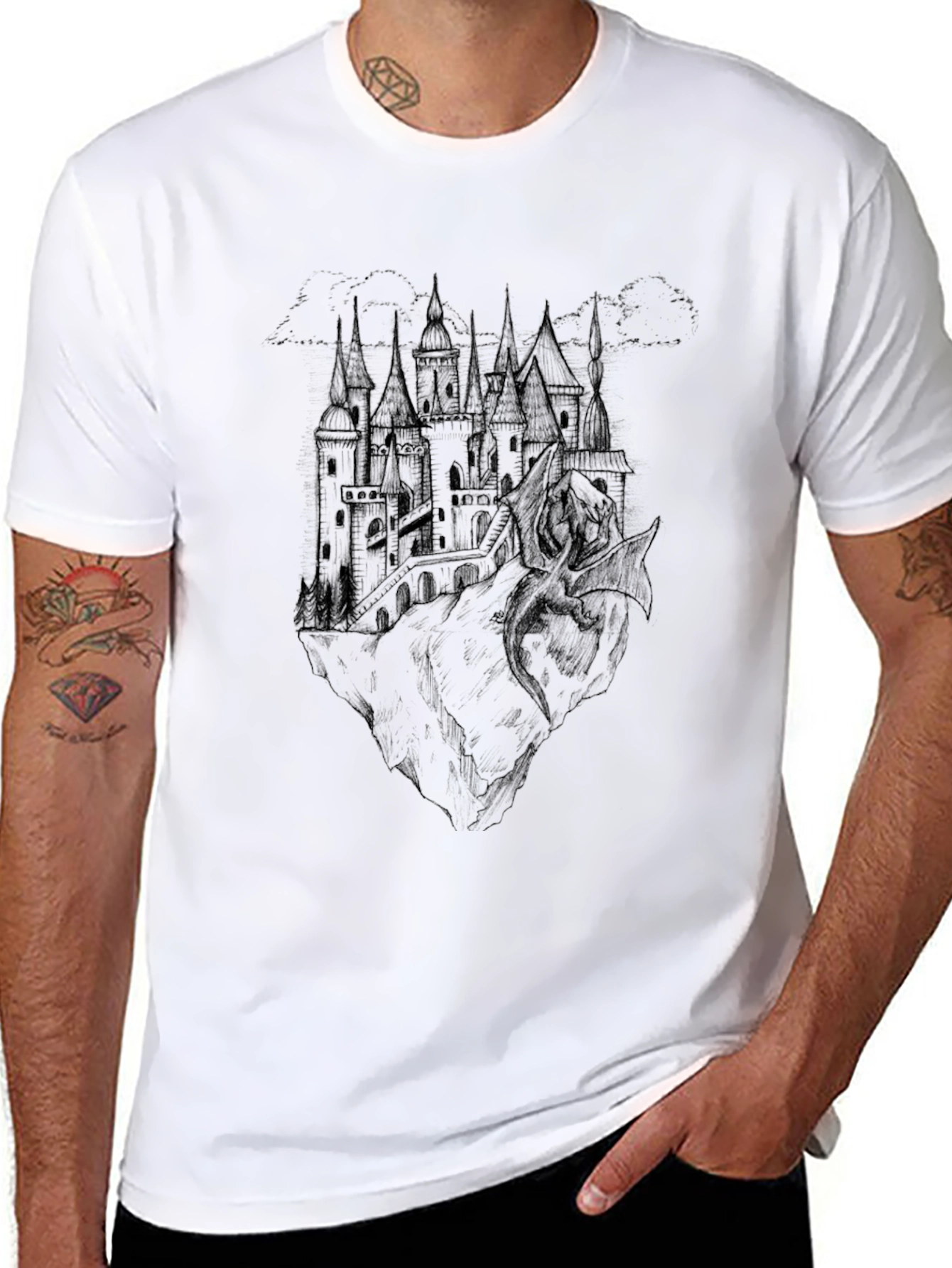 Dark Castle Graphic Tee - Mens Black T-Shirt