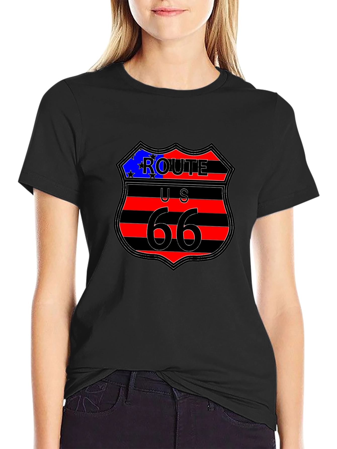 Route 66 Graphic Tee - Classic Americana Style
