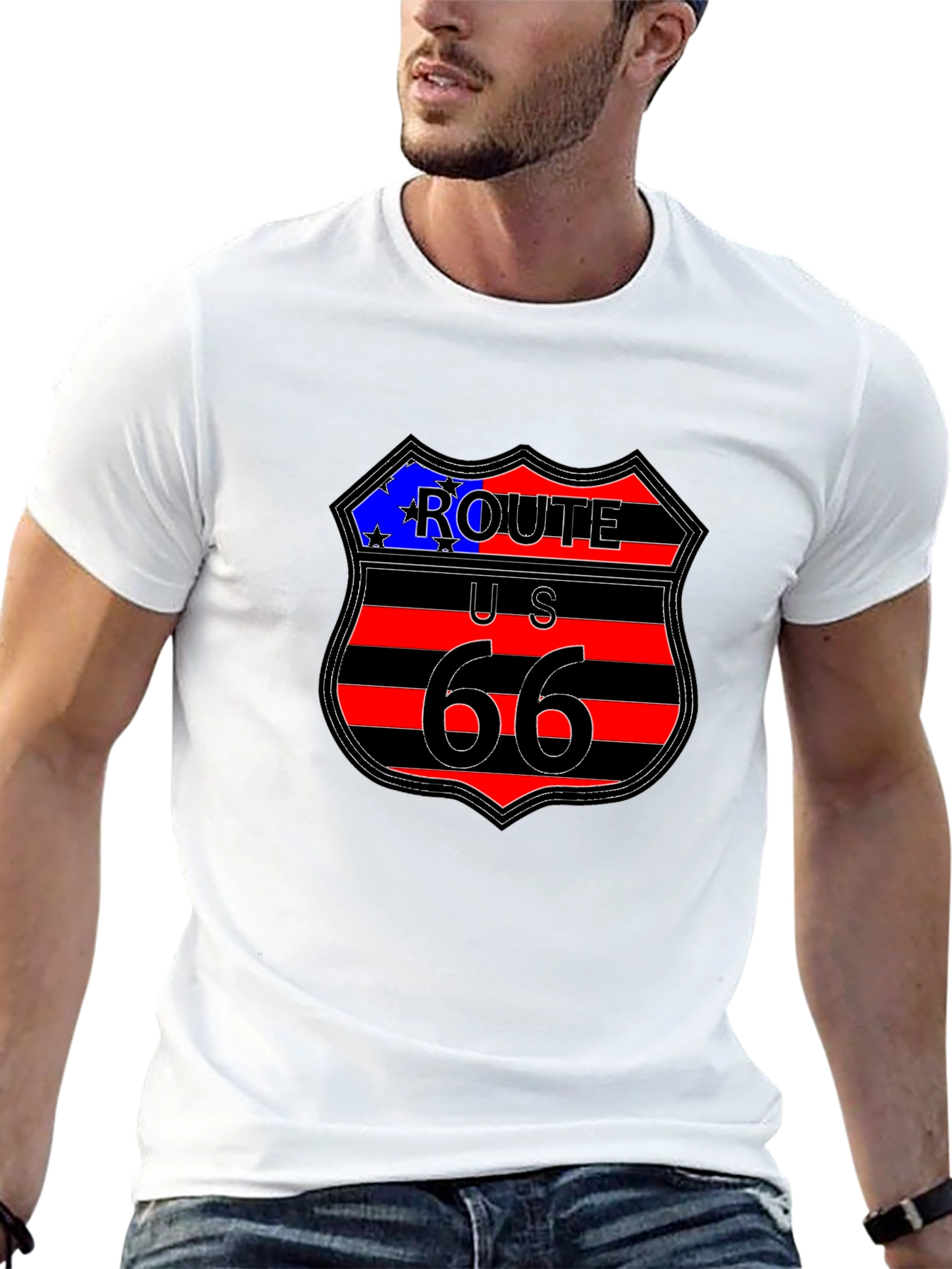 Route 66 Graphic Tee - Classic Americana Style