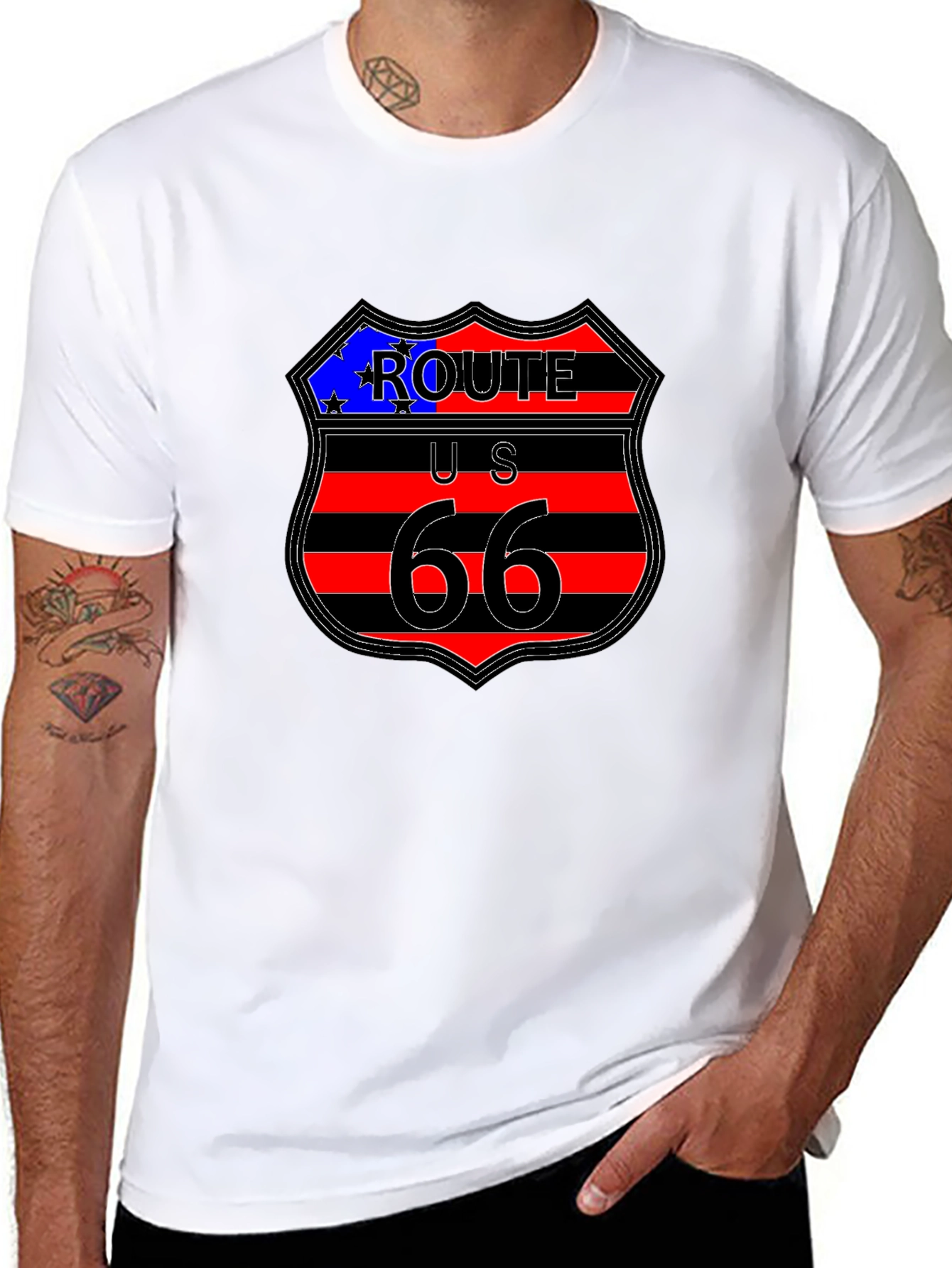 Route 66 Graphic Tee - Classic Americana Style
