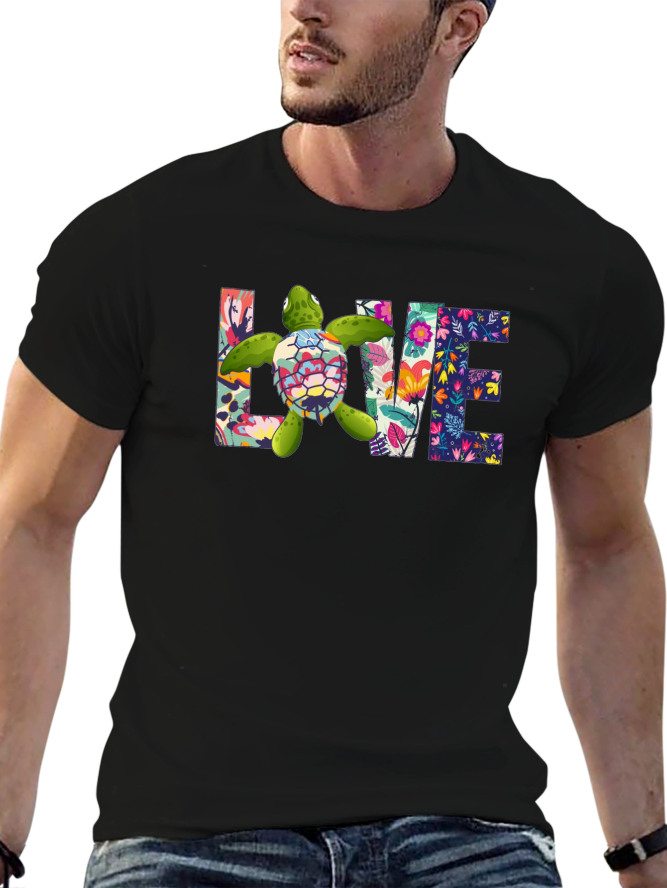 Floral Sea Turtle Love T-Shirt