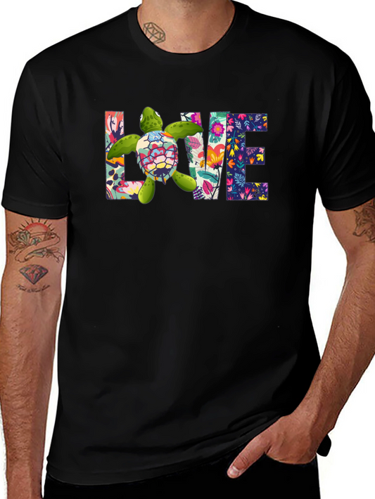 Floral Sea Turtle Love T-Shirt