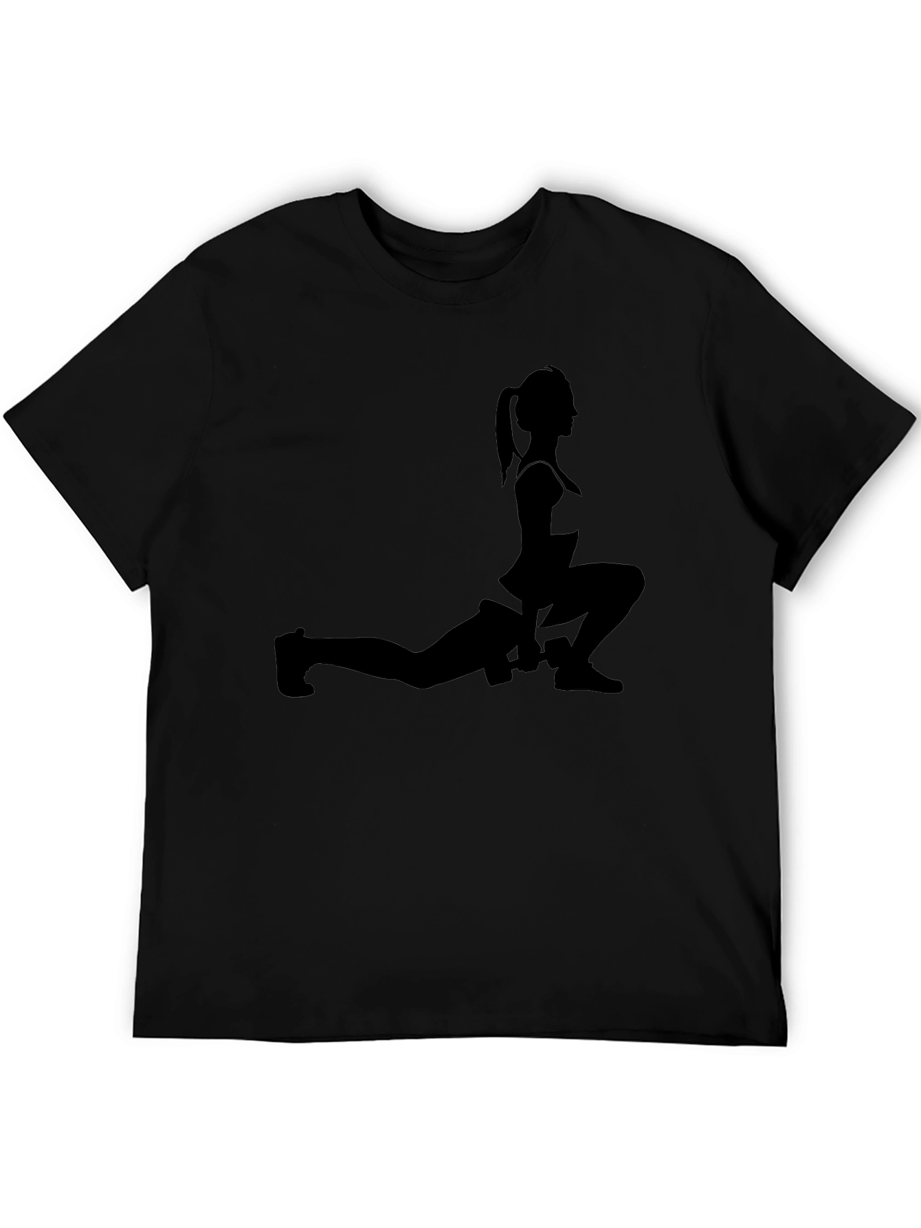 Workout Woman Silhouette Black T-Shirt