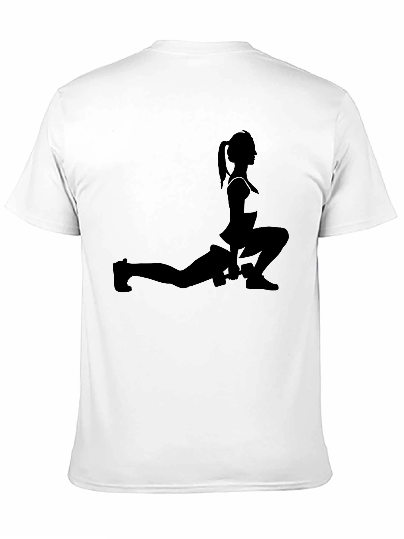 Workout Woman Silhouette Black T-Shirt