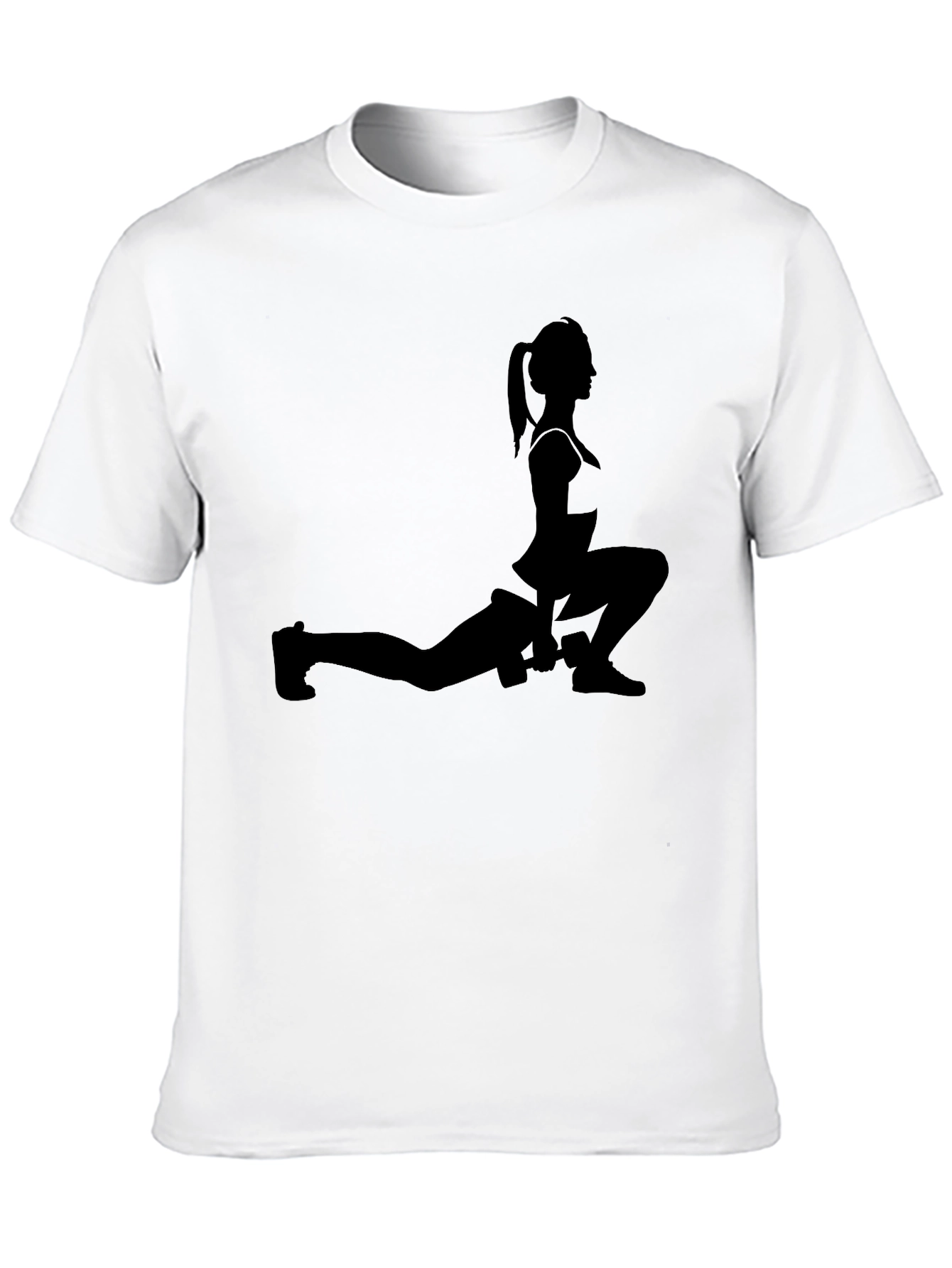 Workout Woman Silhouette Black T-Shirt