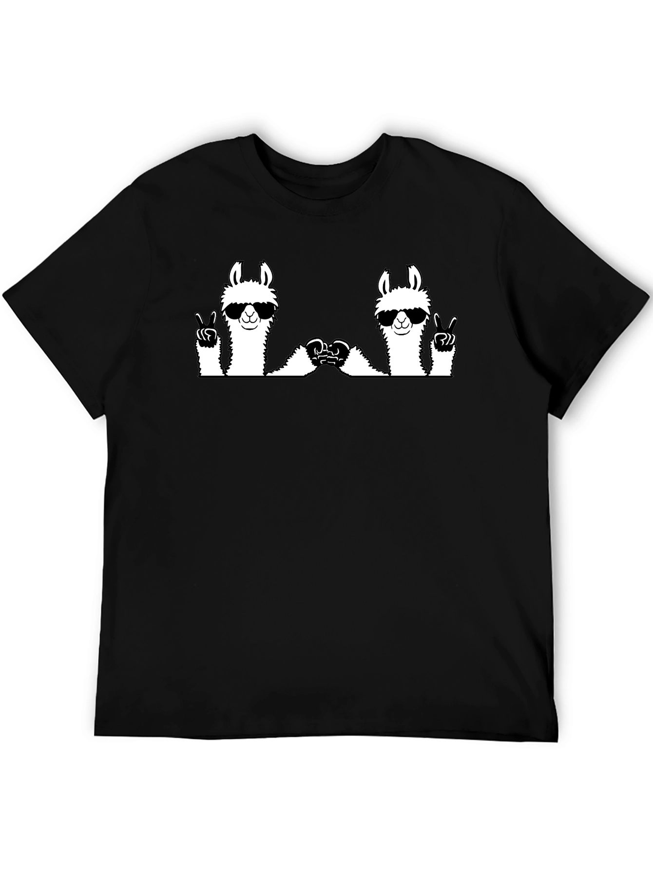 Llama Peace Sign Graphic Tee