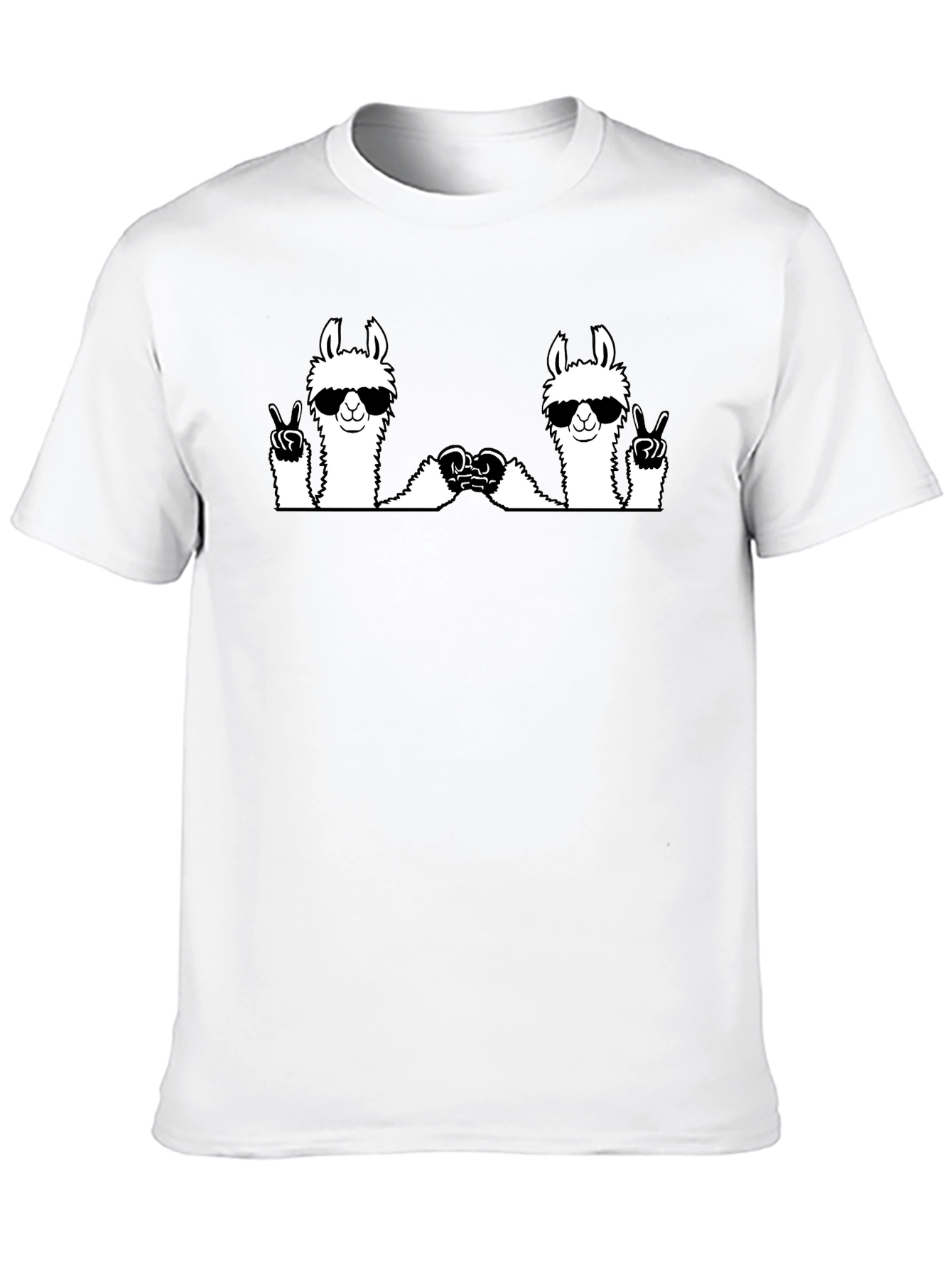 Llama Peace Sign Graphic Tee