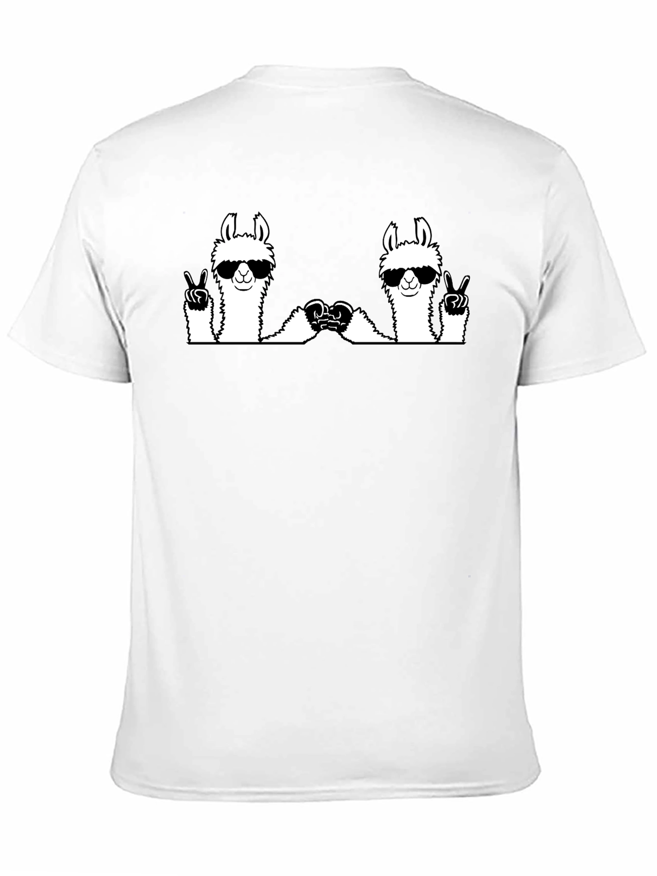Llama Peace Sign Graphic Tee