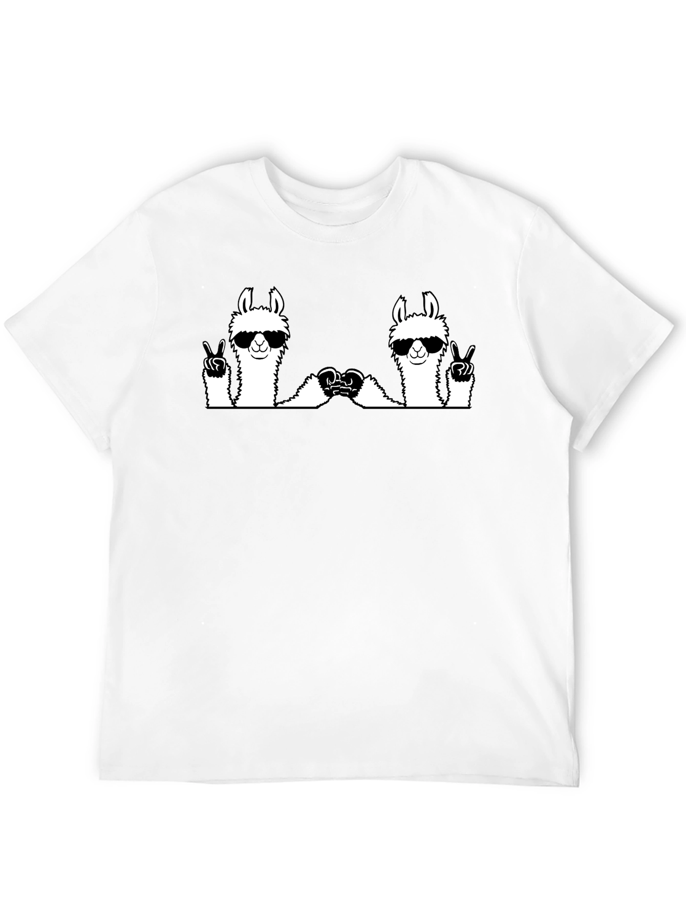 Llama Peace Sign Graphic Tee