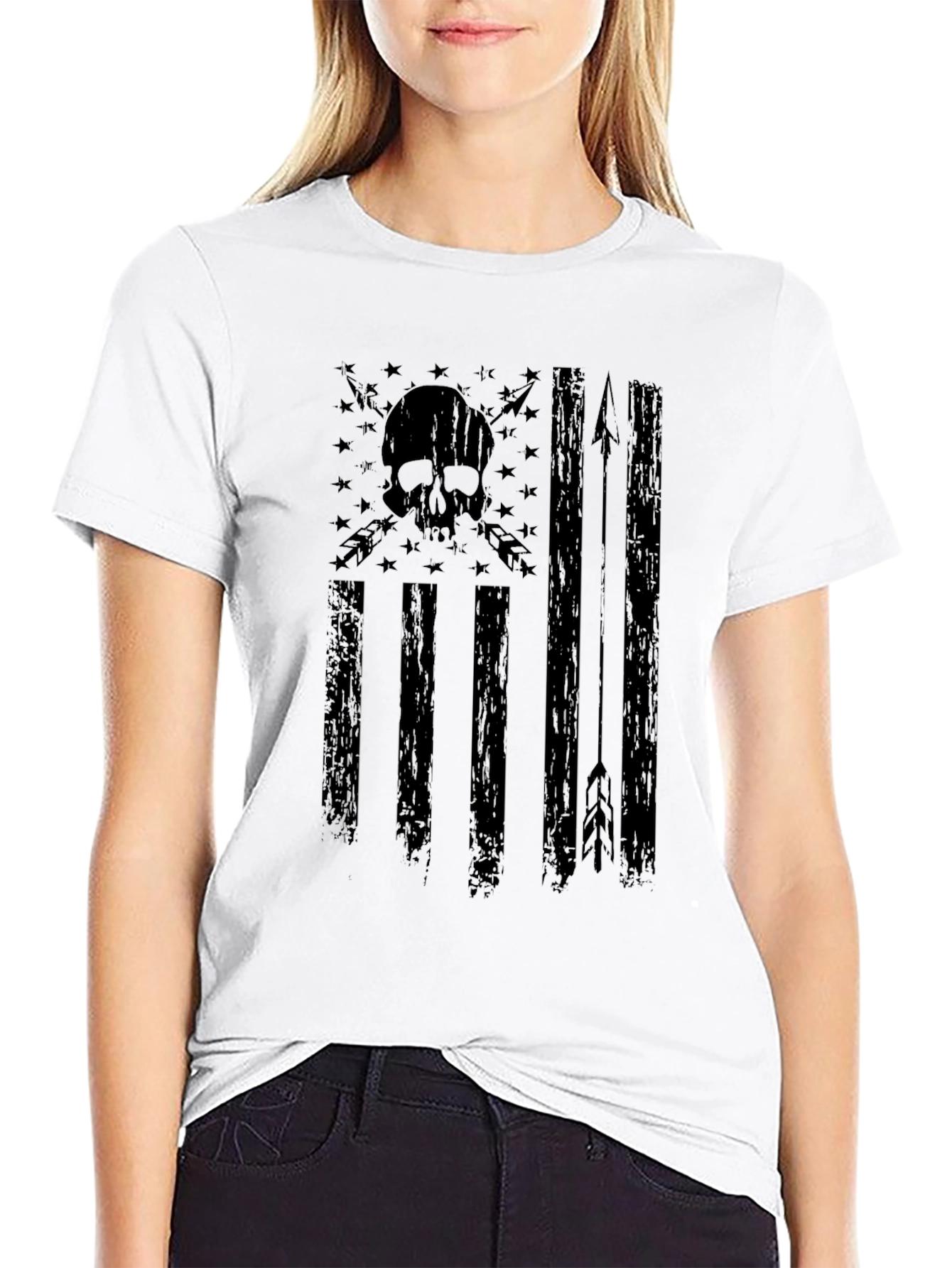 American Flag Skull & Arrow T-Shirt