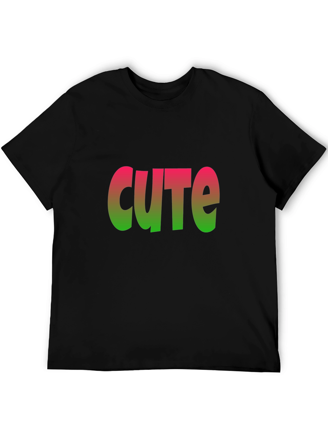 Cute Gradient Graphic Black T-Shirt