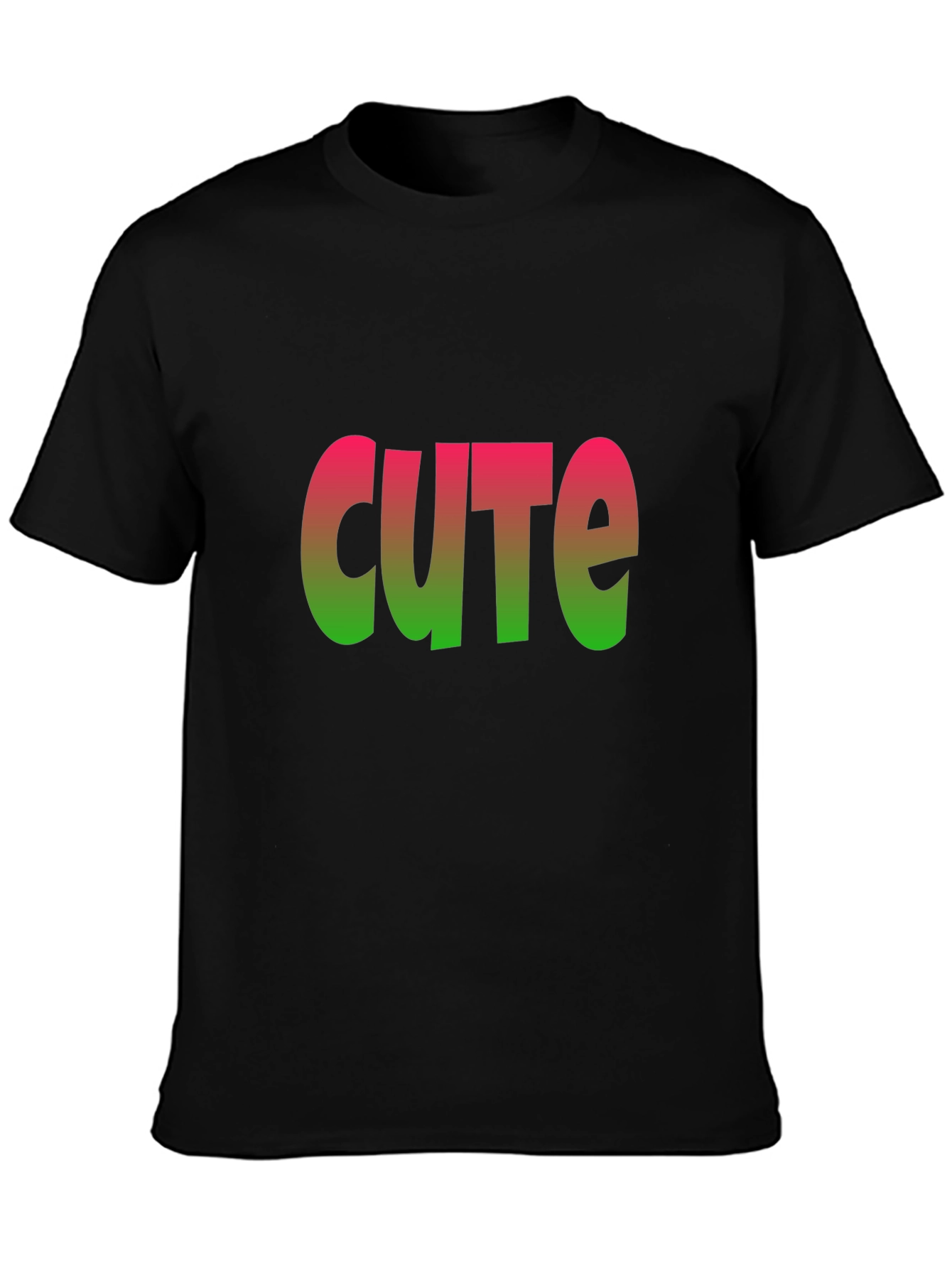 Cute Gradient Graphic Black T-Shirt