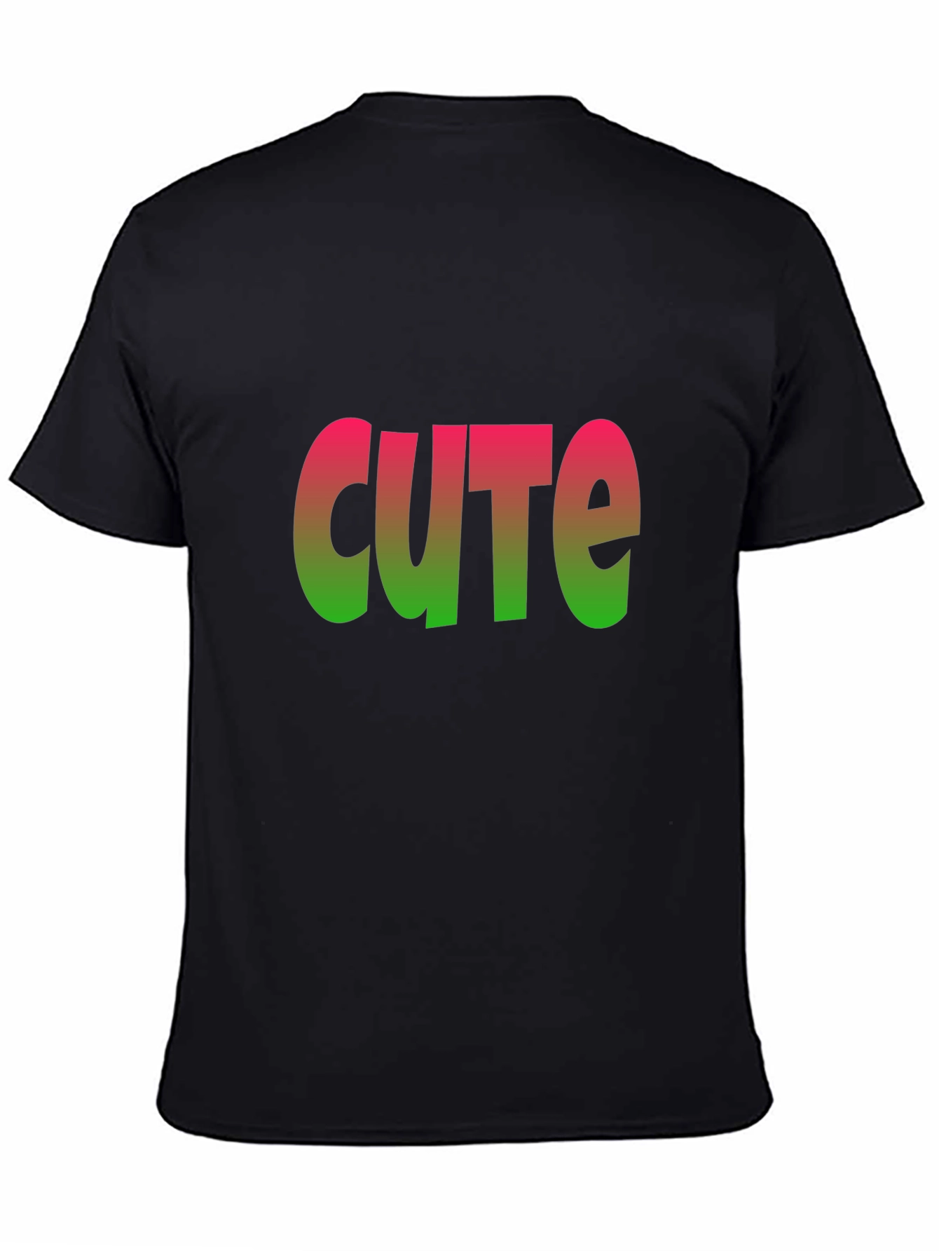 Cute Gradient Graphic Black T-Shirt