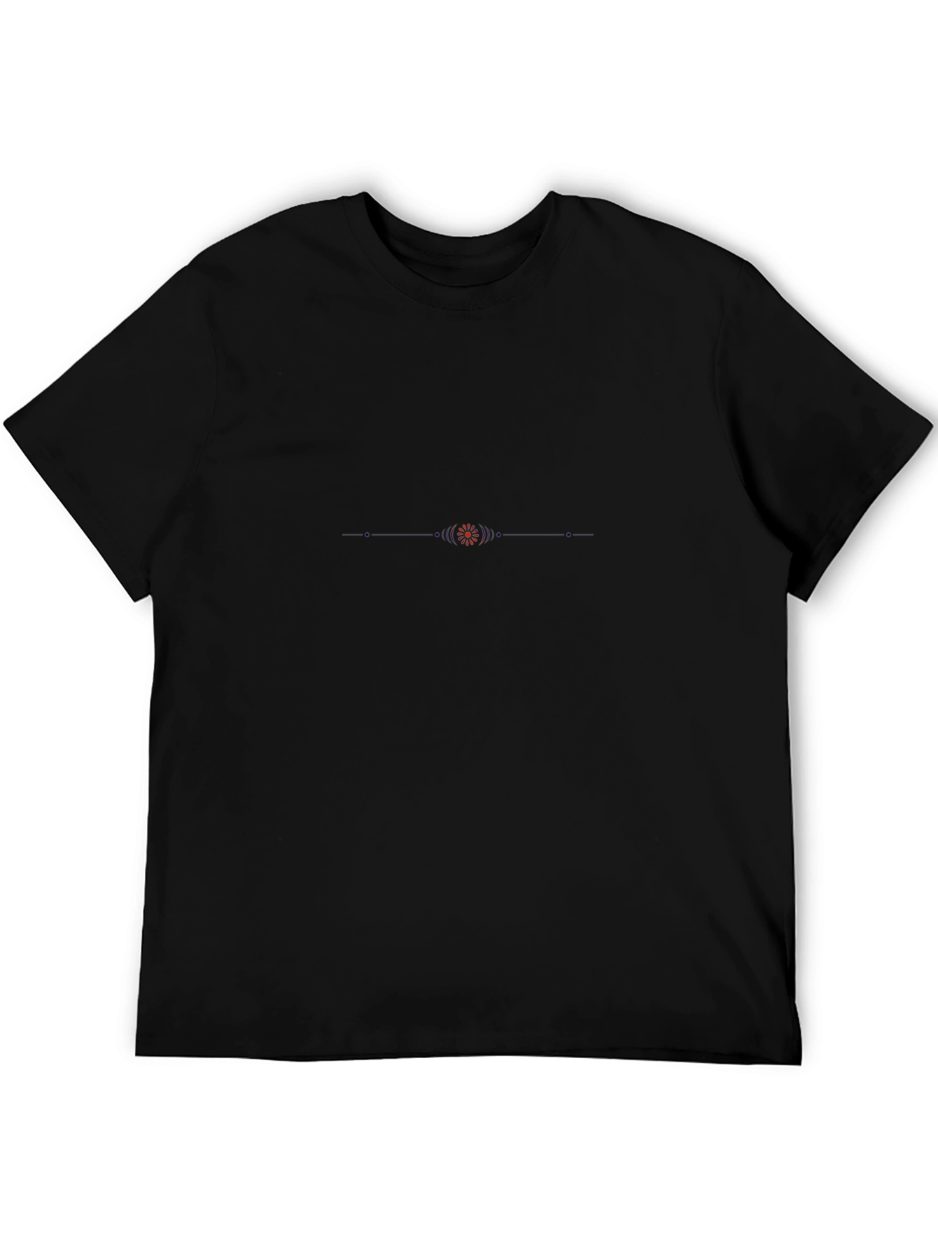 Mens Black T-Shirt with Minimalist Graphic Design
