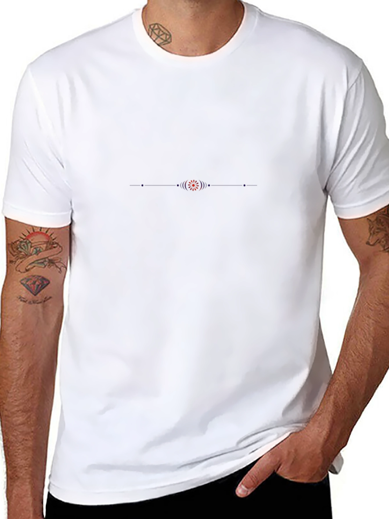 Mens Black T-Shirt with Minimalist Graphic Design