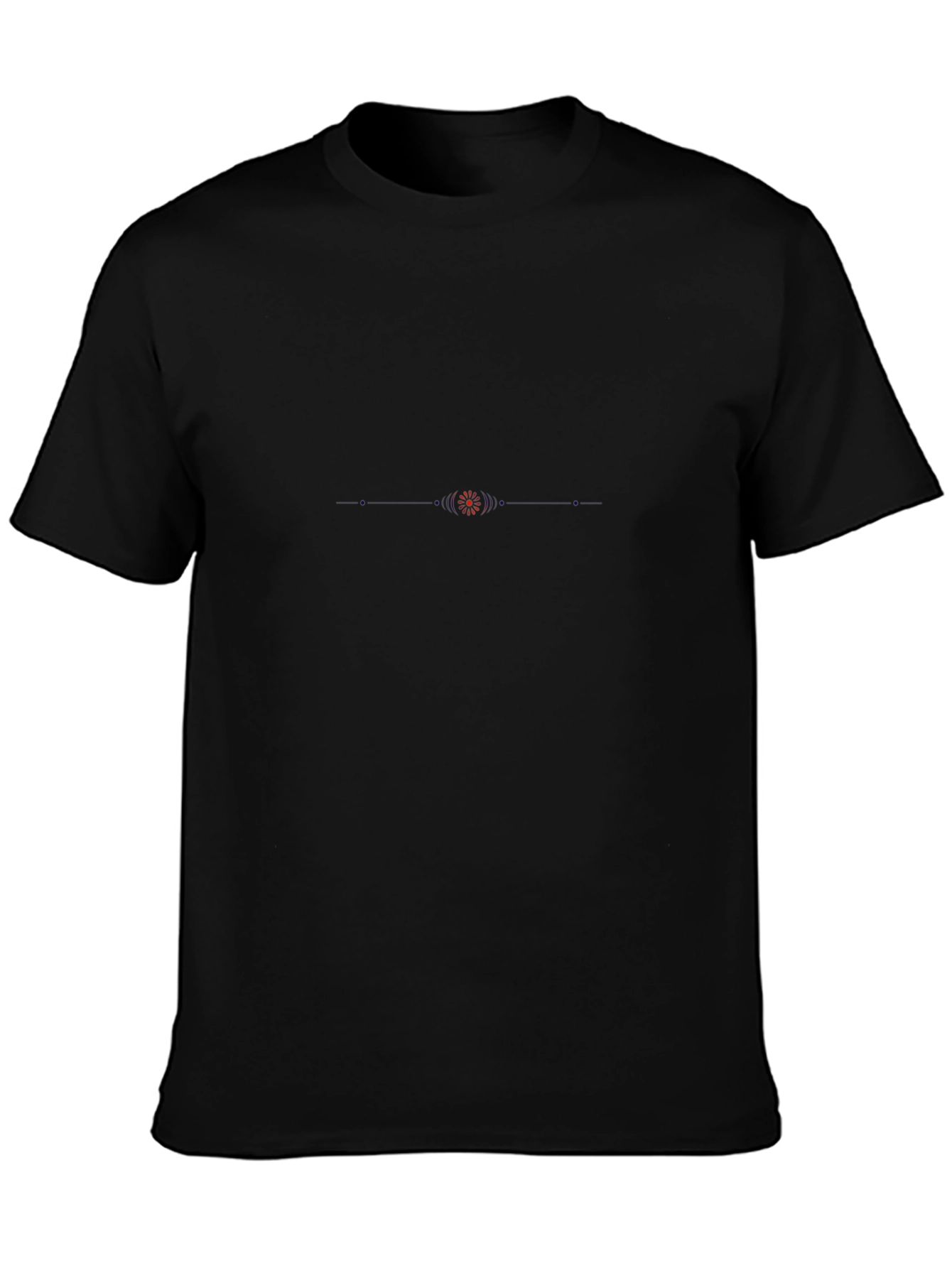 Mens Black T-Shirt with Minimalist Graphic Design