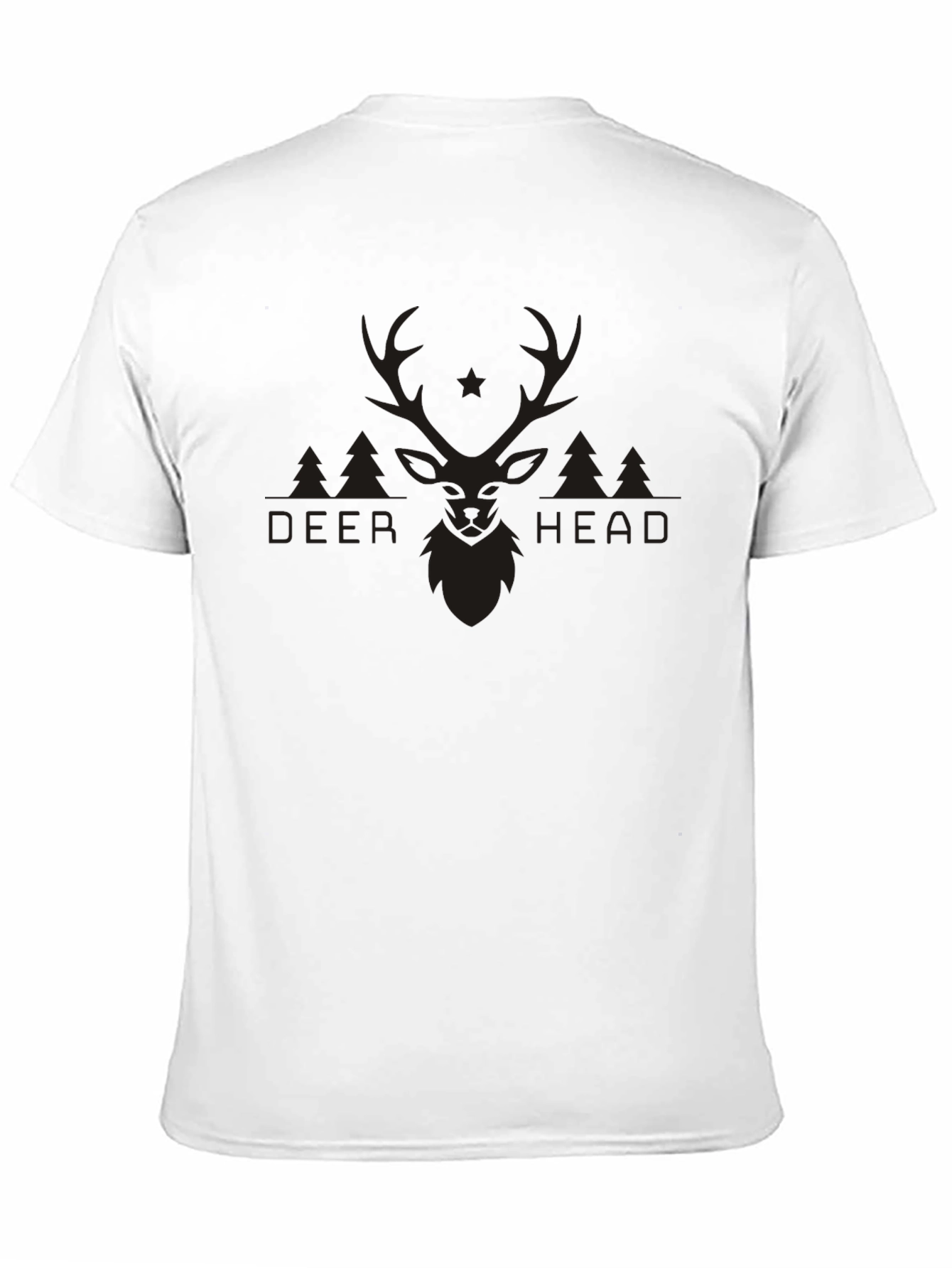 Deer Head Graphic Black T-Shirt