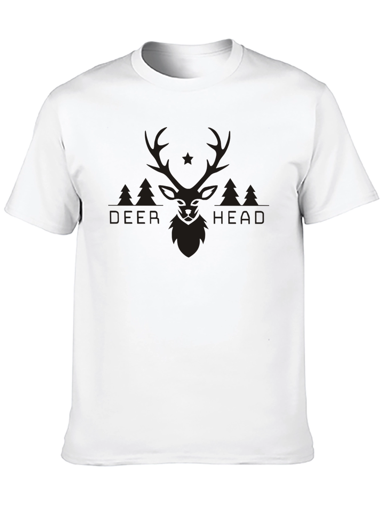 Deer Head Graphic Black T-Shirt