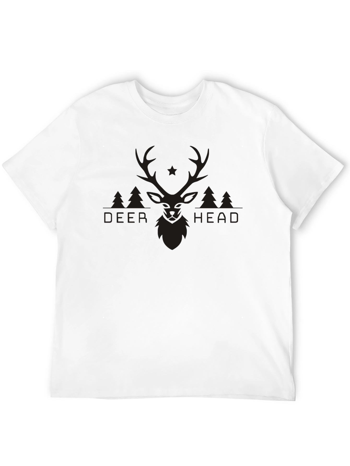 Deer Head Graphic Black T-Shirt
