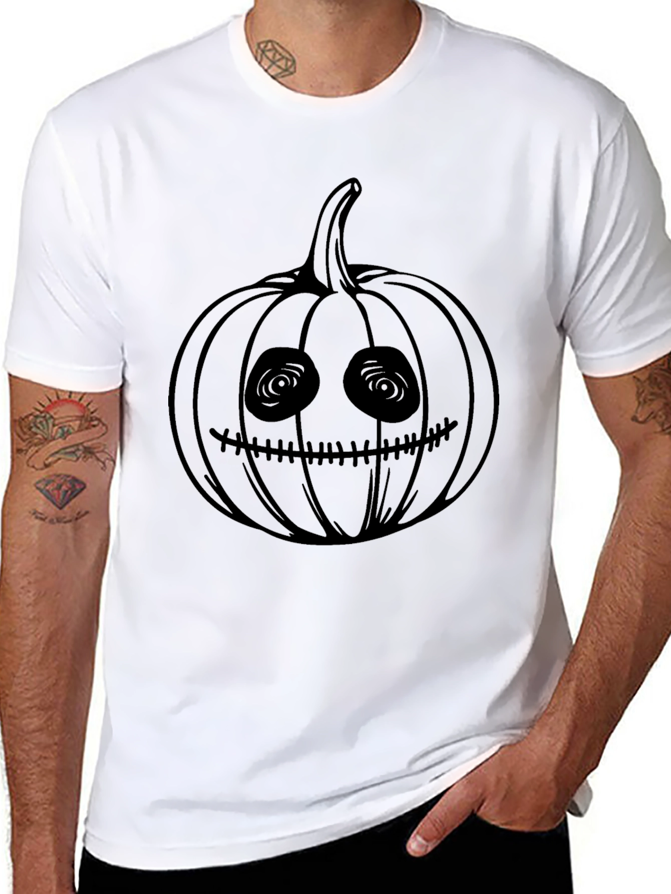 Spooky Pumpkin Tee - Halloween Black T-Shirt