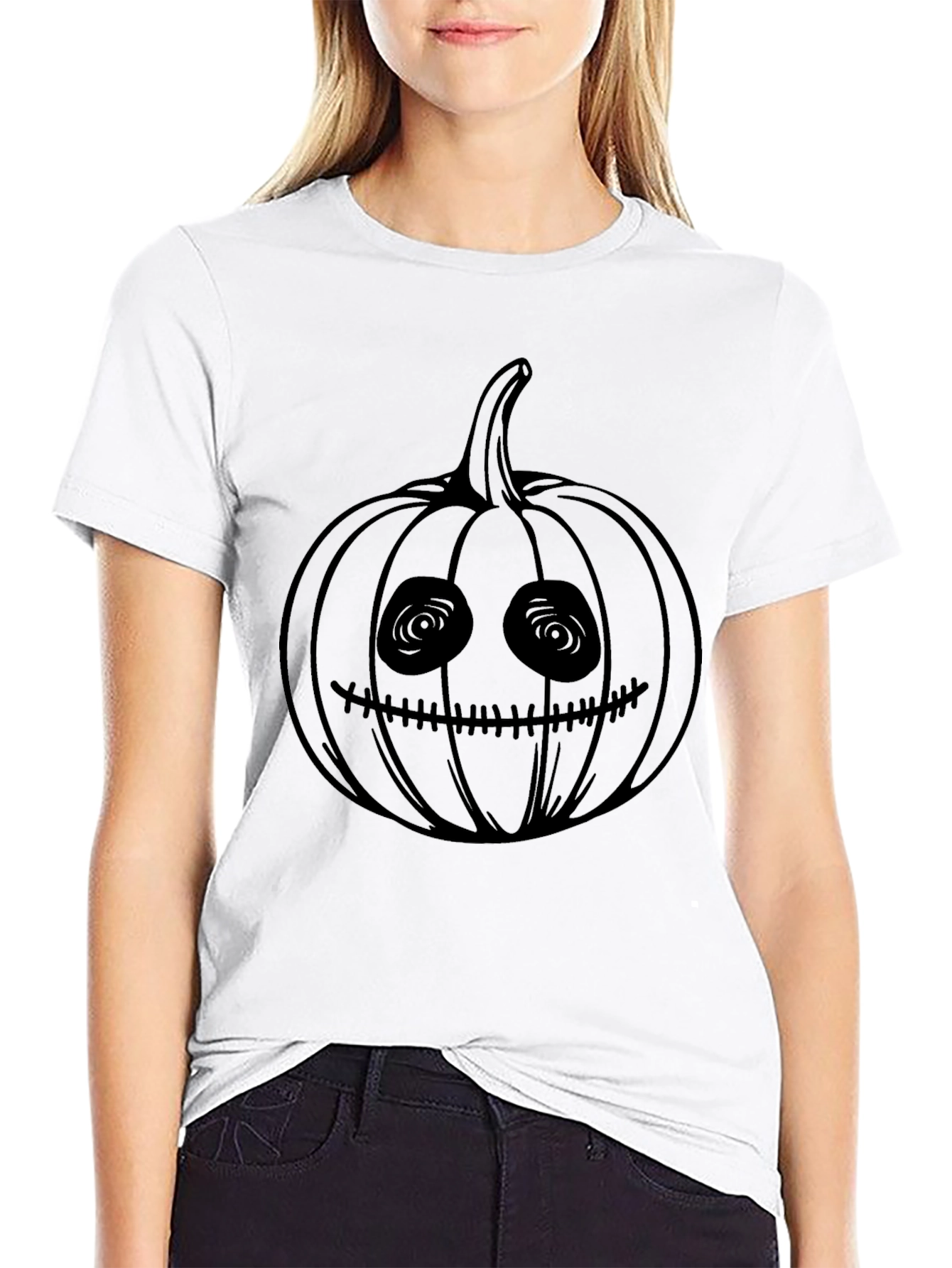 Spooky Pumpkin Tee - Halloween Black T-Shirt