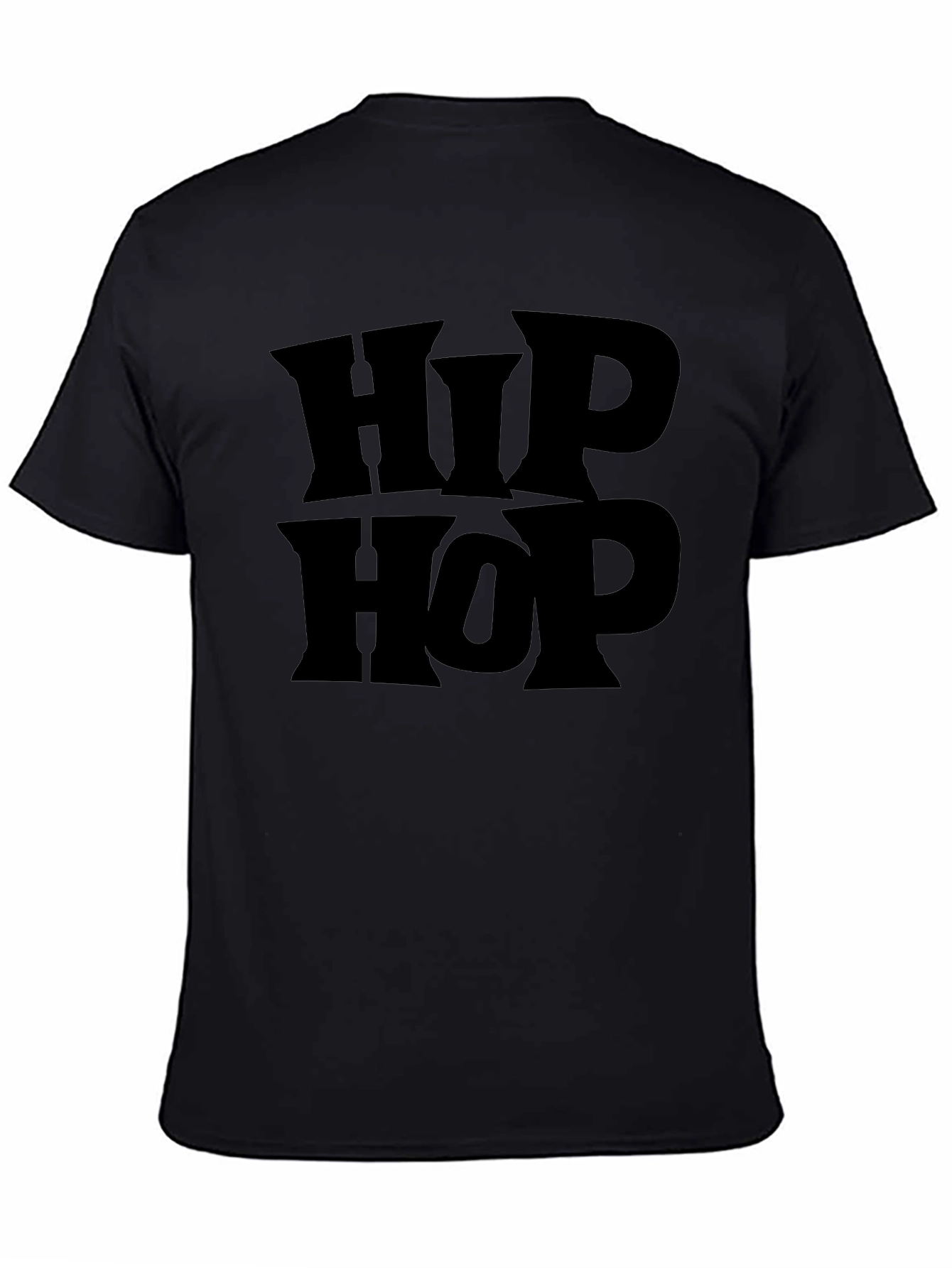 Hip Hop Graphic Tee - Bold Black T-Shirt