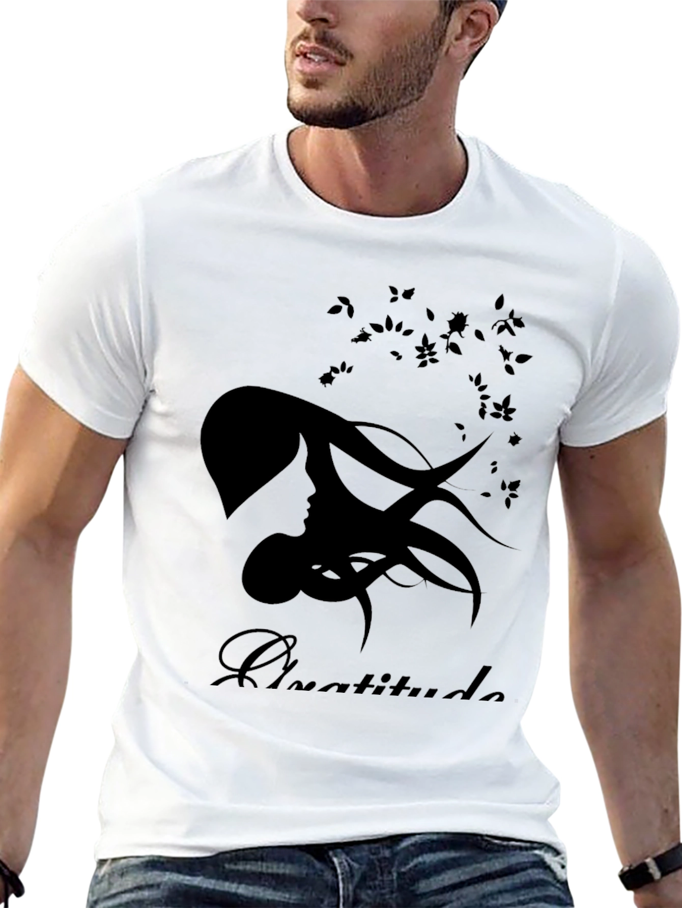 Gratitude Silhouette Black T-Shirt