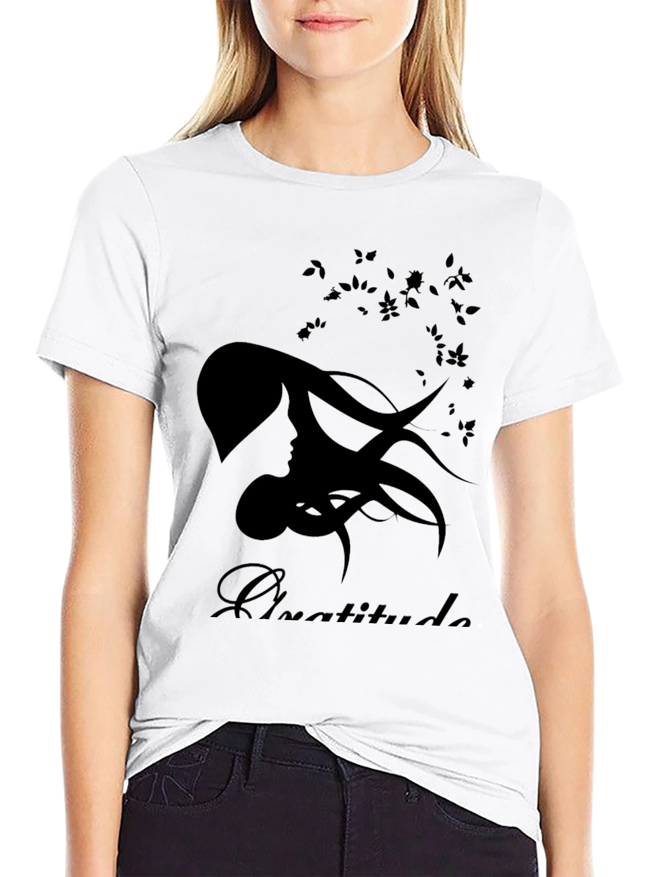 Gratitude Silhouette Black T-Shirt