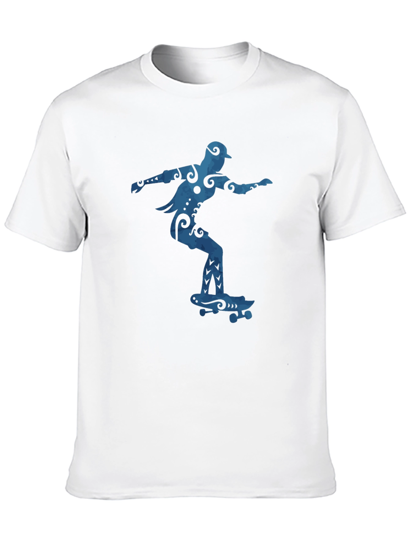 Skateboarder Graphic Tee - Cool Blue Design