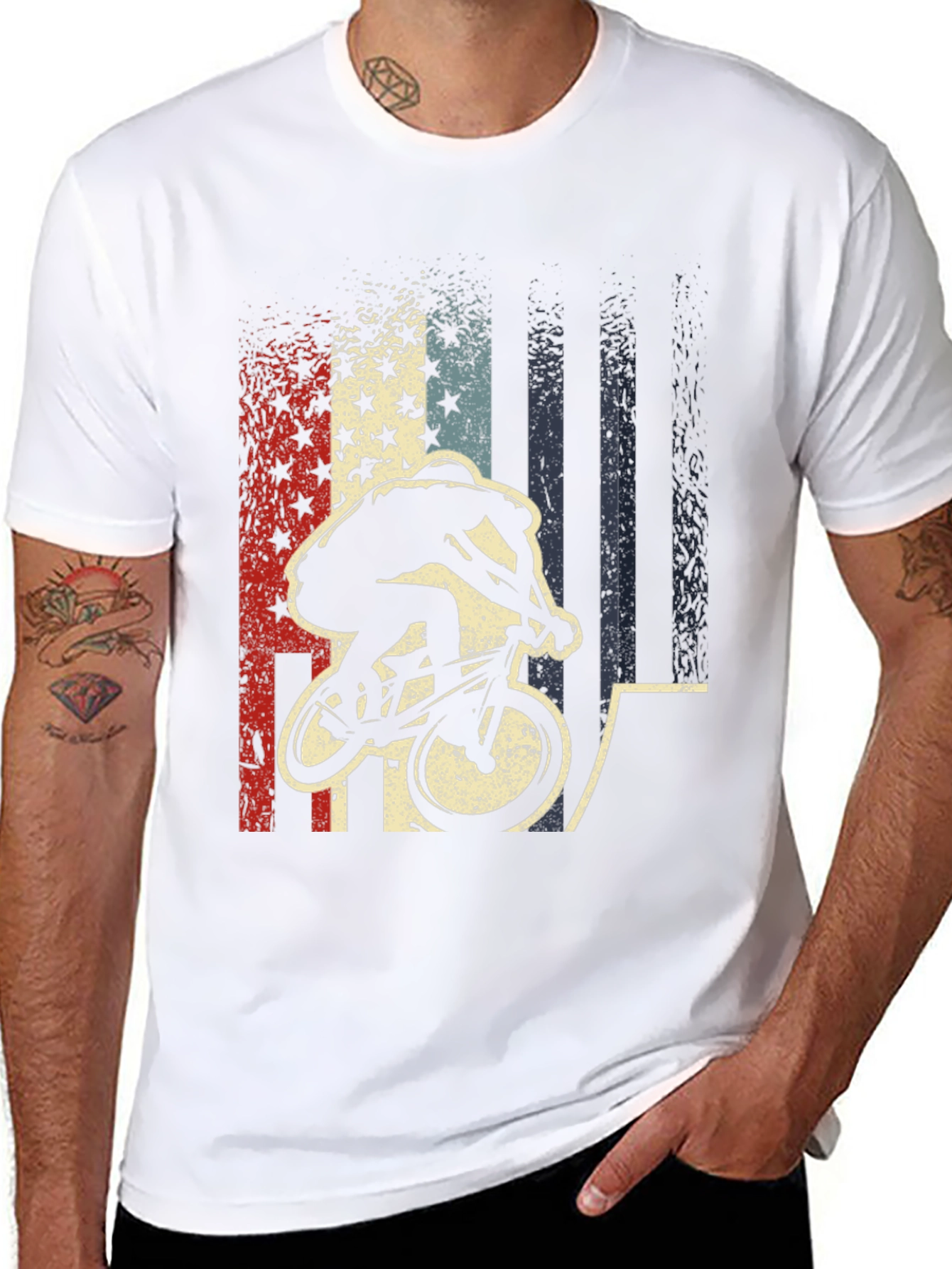 Patriotic BMX Rider Graphic Tee