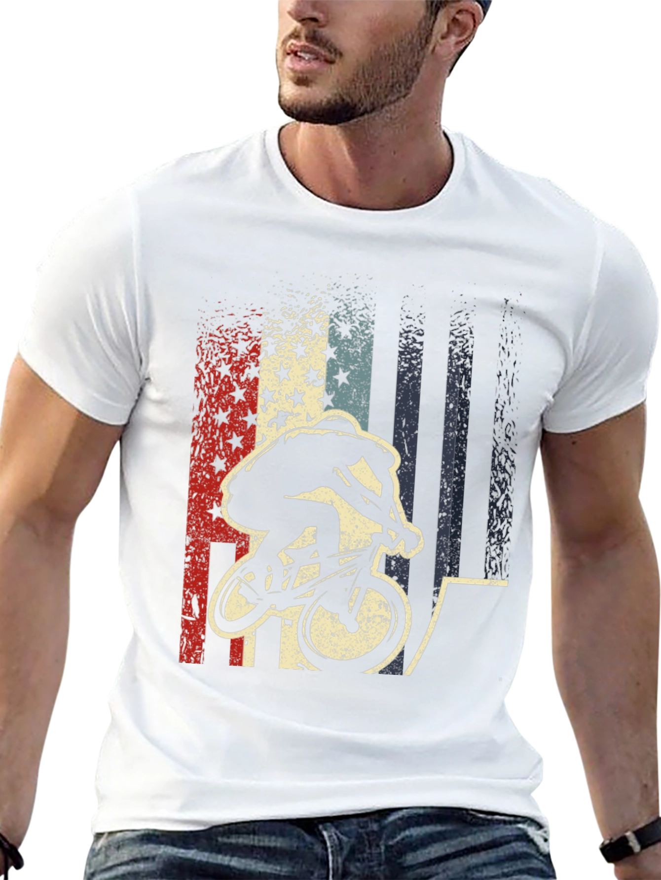 Patriotic BMX Rider Graphic Tee