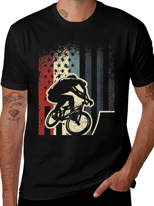 Patriotic BMX Rider Graphic Tee