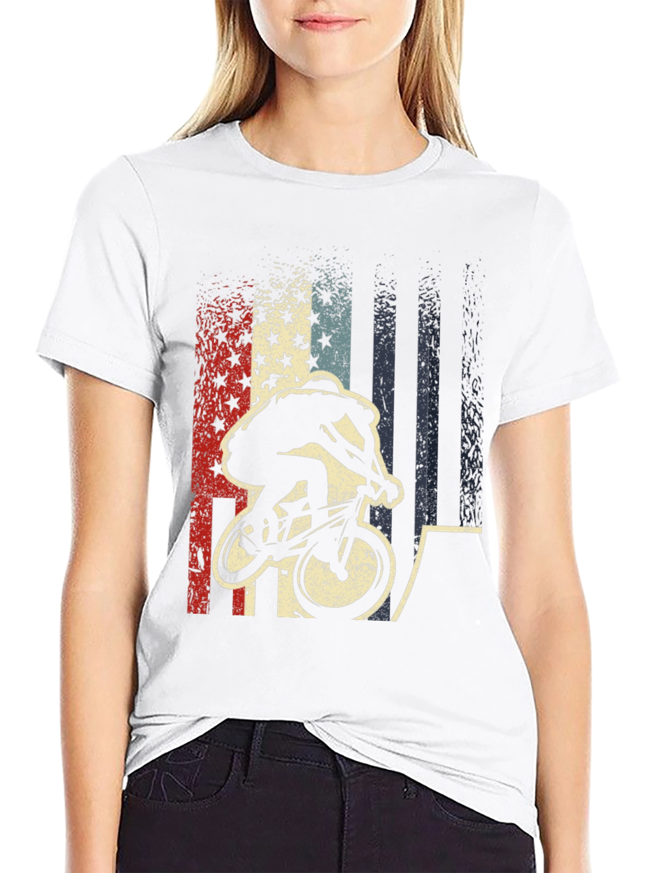 Patriotic BMX Rider Graphic Tee