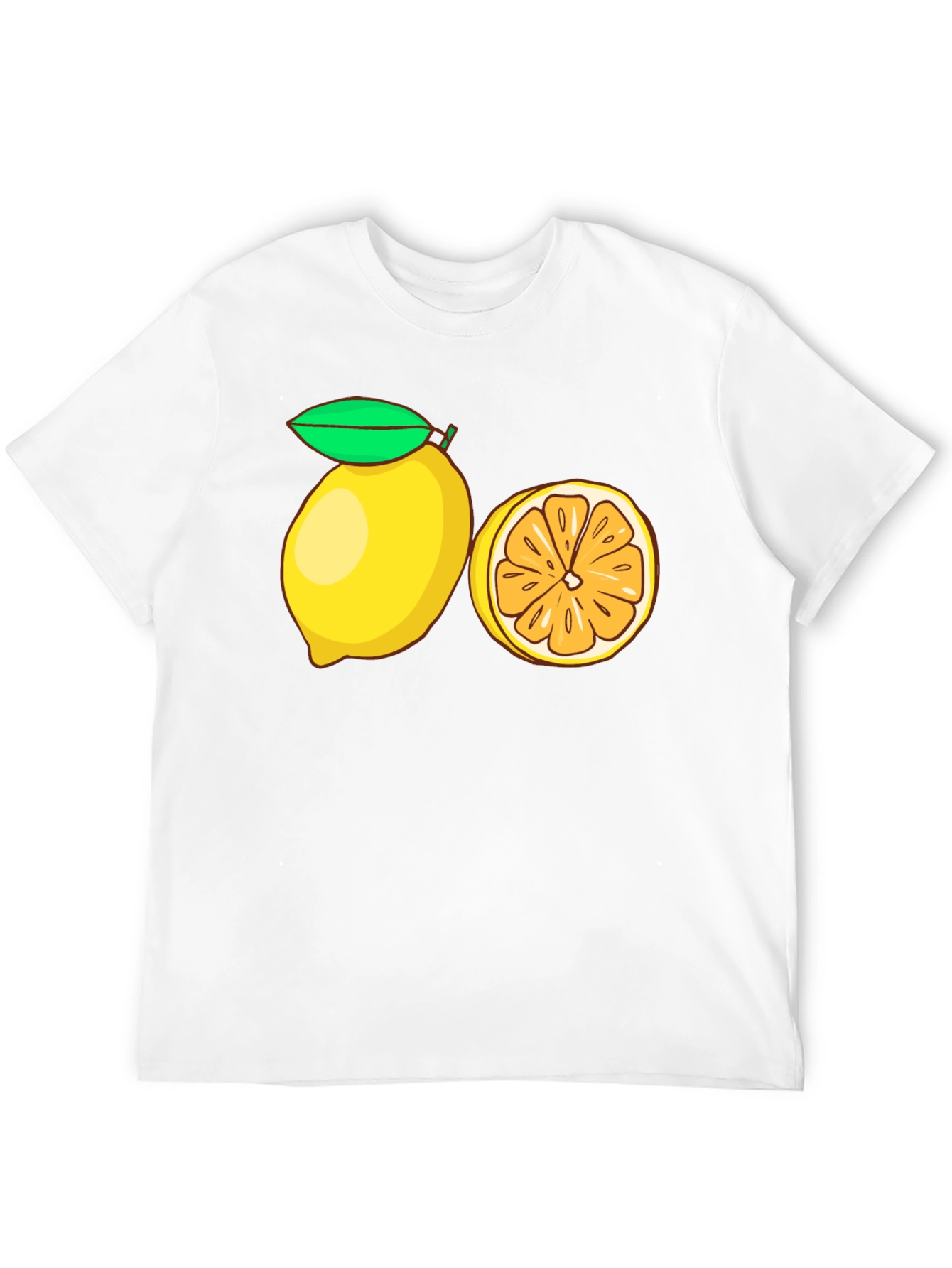 Lemon Slice Graphic Tee - Black Cotton T-Shirt