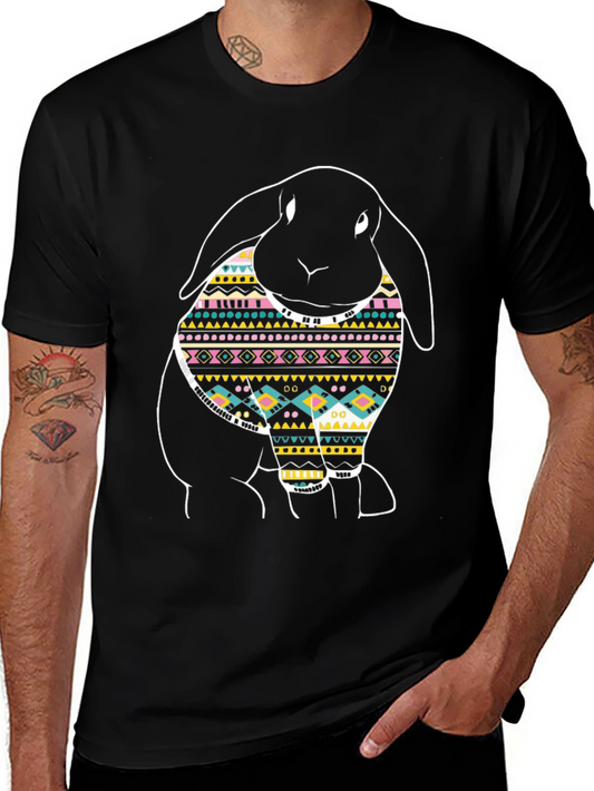Rabbit Pattern Graphic T-Shirt