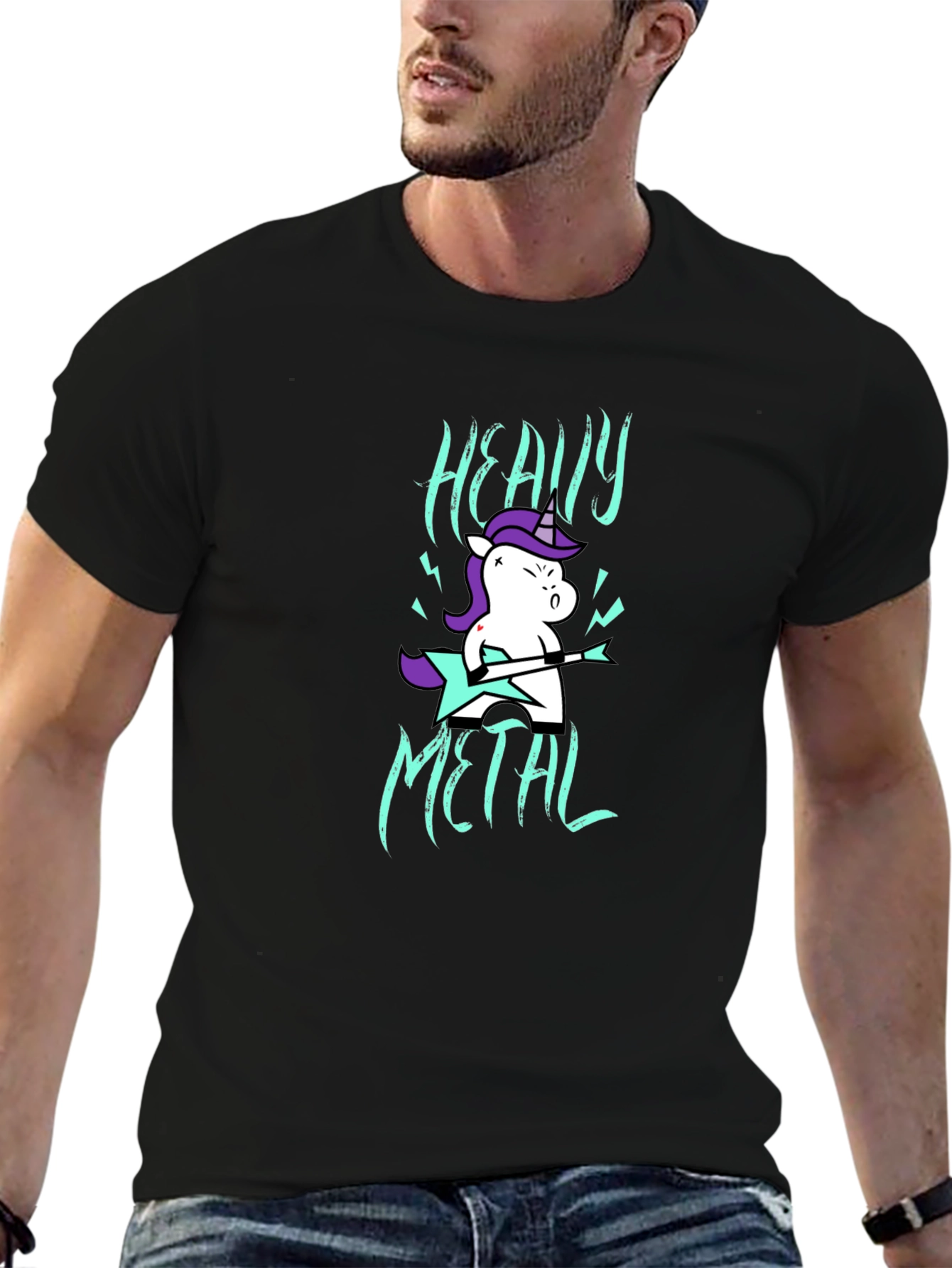 Heavy Metal Unicorn Graphic T-Shirt